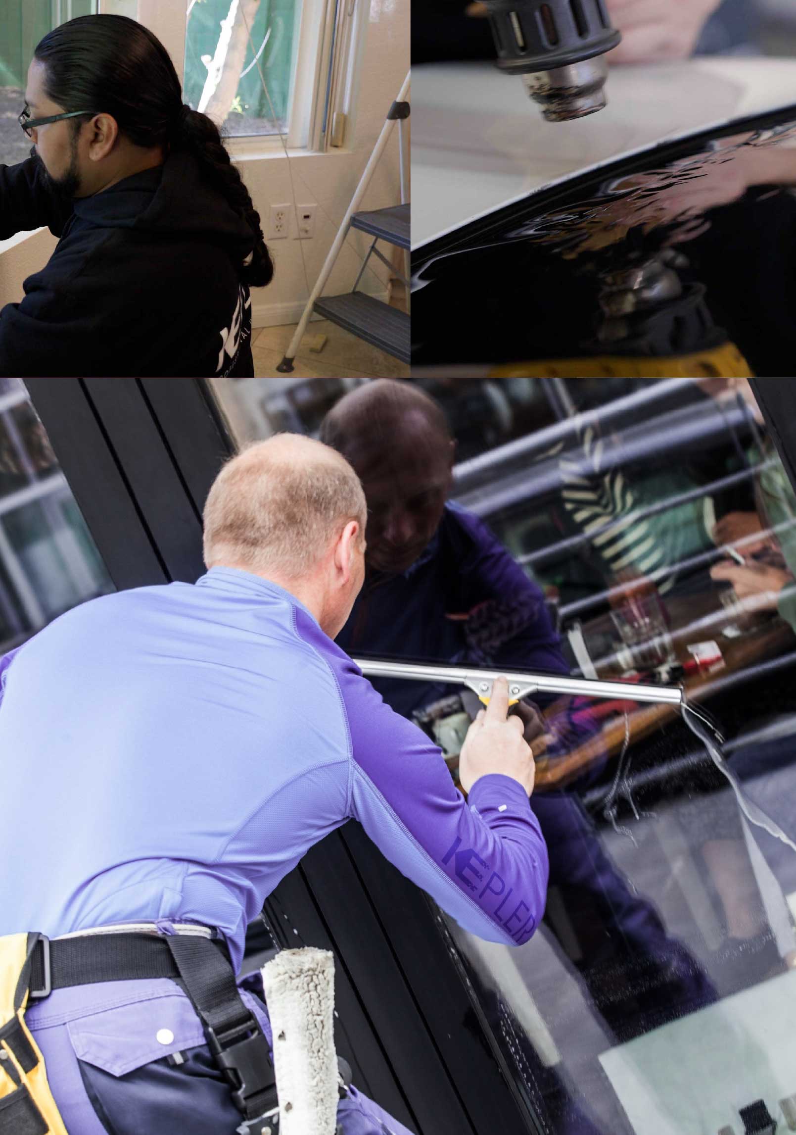 Kepler Skilled Applying Anti-Graffiti Window Film to a Syracuse Shop Front