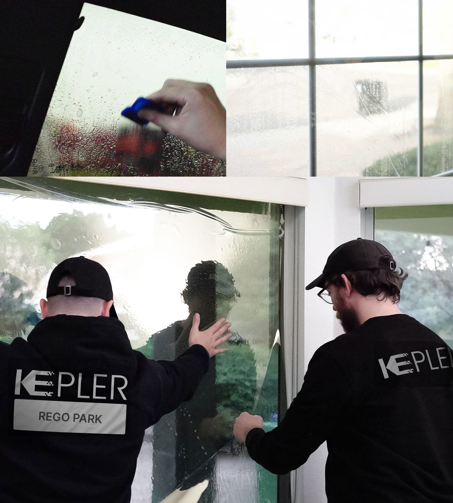 Kepler Technician Installing Advanced Window Tint to Home in Rego Park