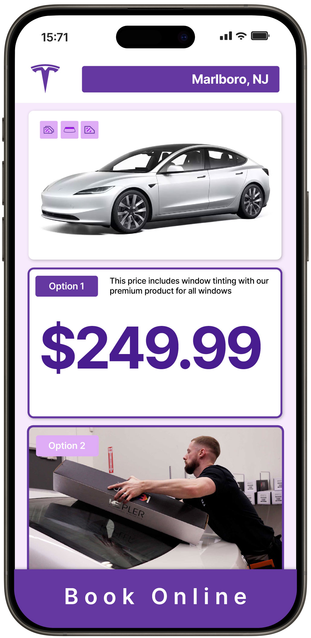 View Reasonable Tesla Window Tinting Rates in Marlboro, New Jersey