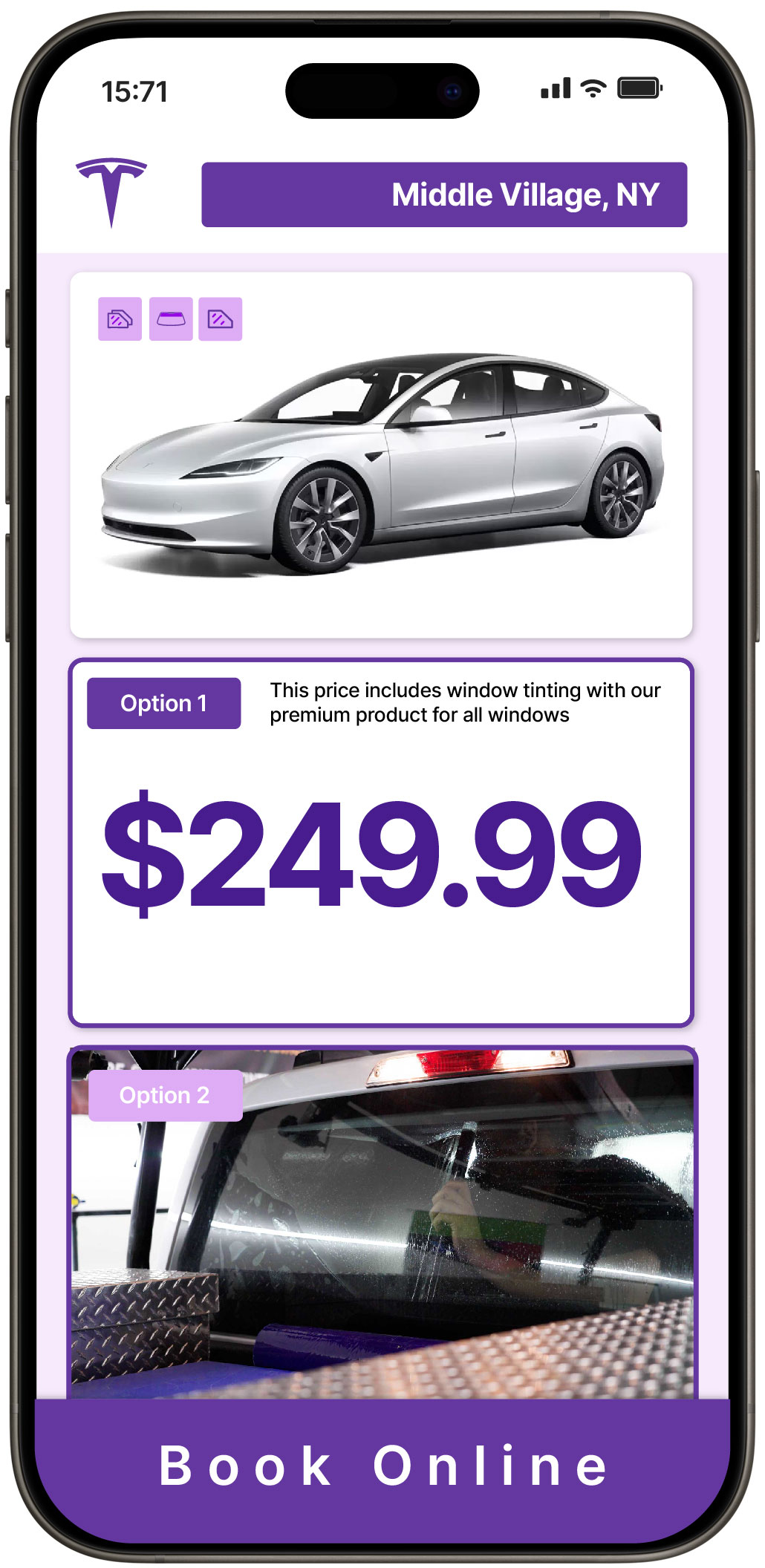 View Competitive Tesla Window Tinting Costs in Middle Village, New York
