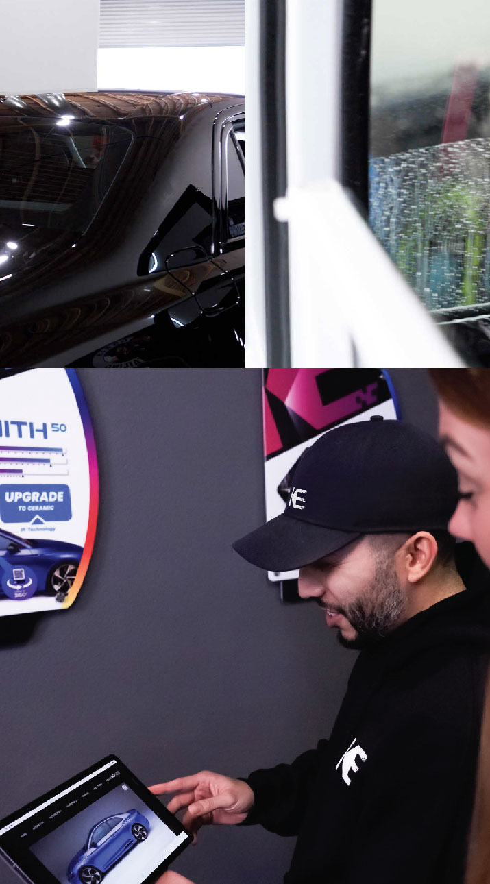 Kepler Dealer Showing Car Window Film Options to Customer in Merrick, New York