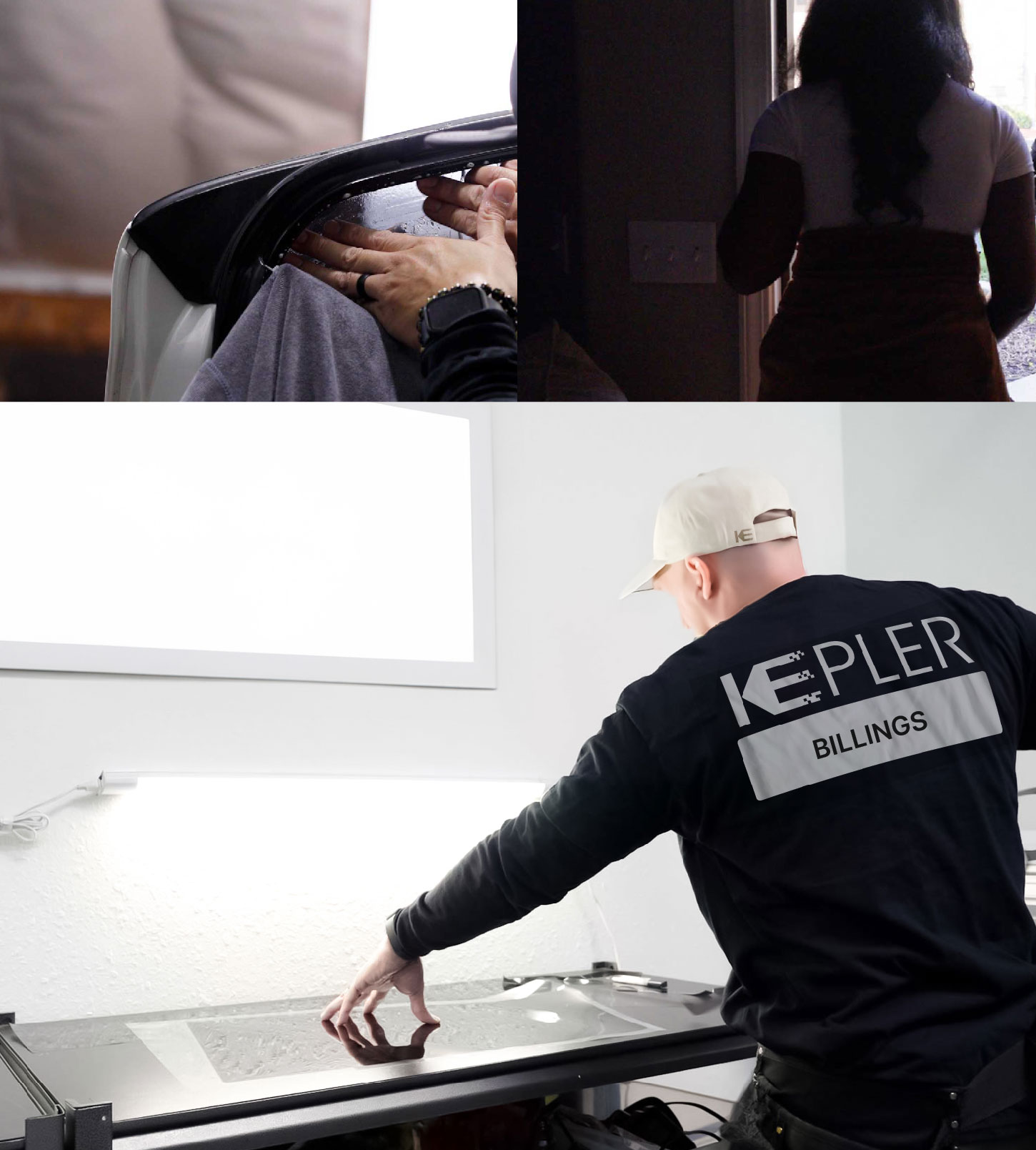 Window Tinting Specialist Cutting Film in Billings, New York