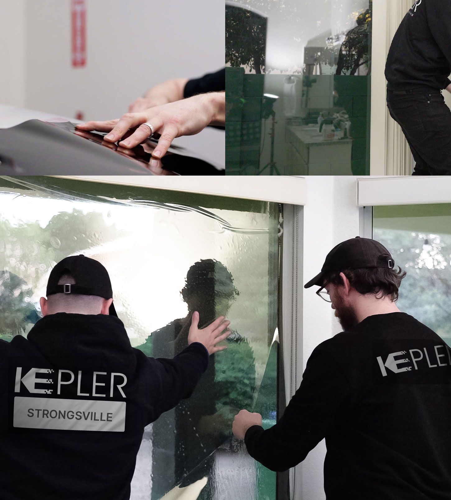 Kepler Technician Installing Ceramic Window Tint to Home in Strongsville