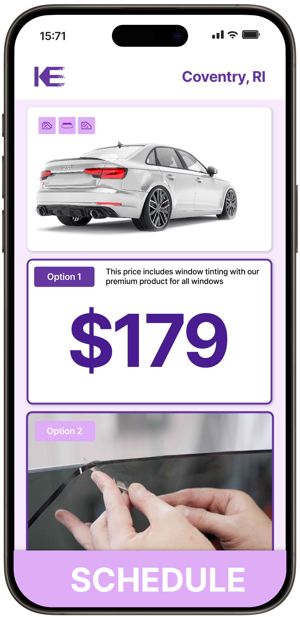 View Competitive Car Window Tinting Costs in Coventry, Rhode Island