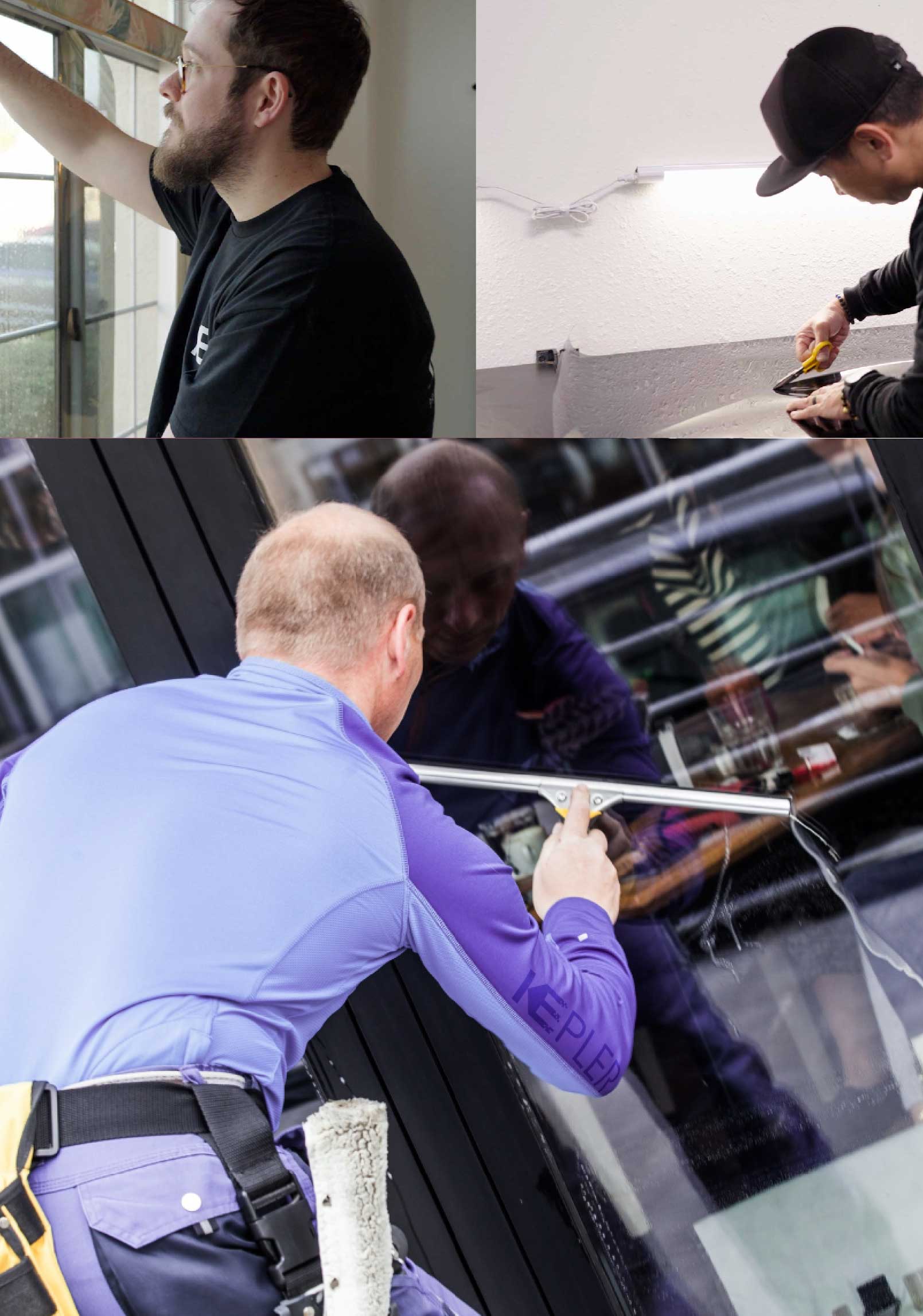 Kepler Skilled Applying Anti-Graffiti Window Film to a Lafayette Shop Front