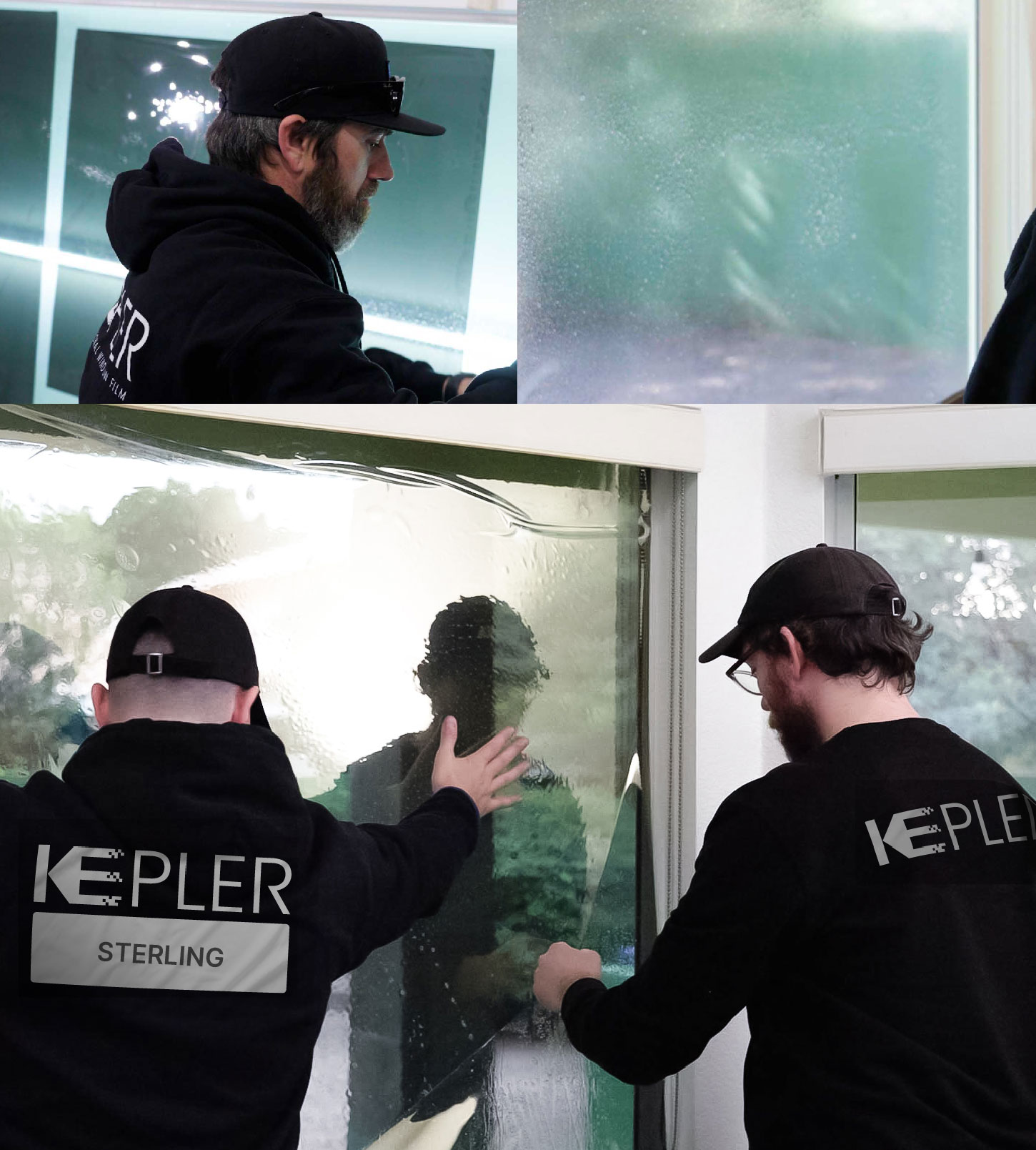 Expert Technician Fitting Ceramic Window Tint to Home in Sterling