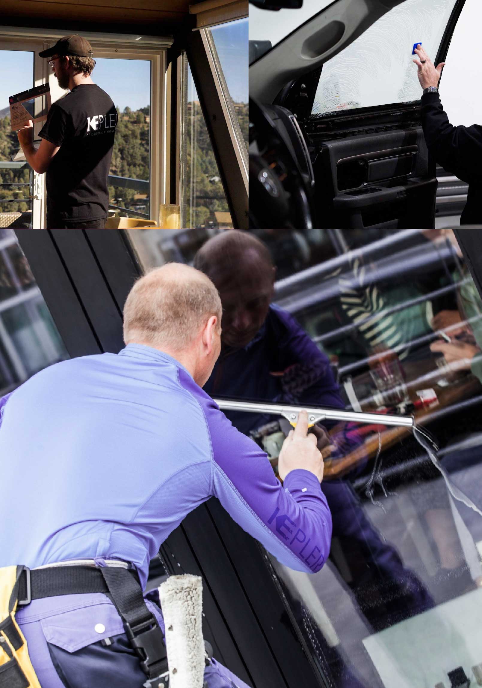 Kepler Skilled Applying Anti-Graffiti Window Film to a Roseville Shop Front