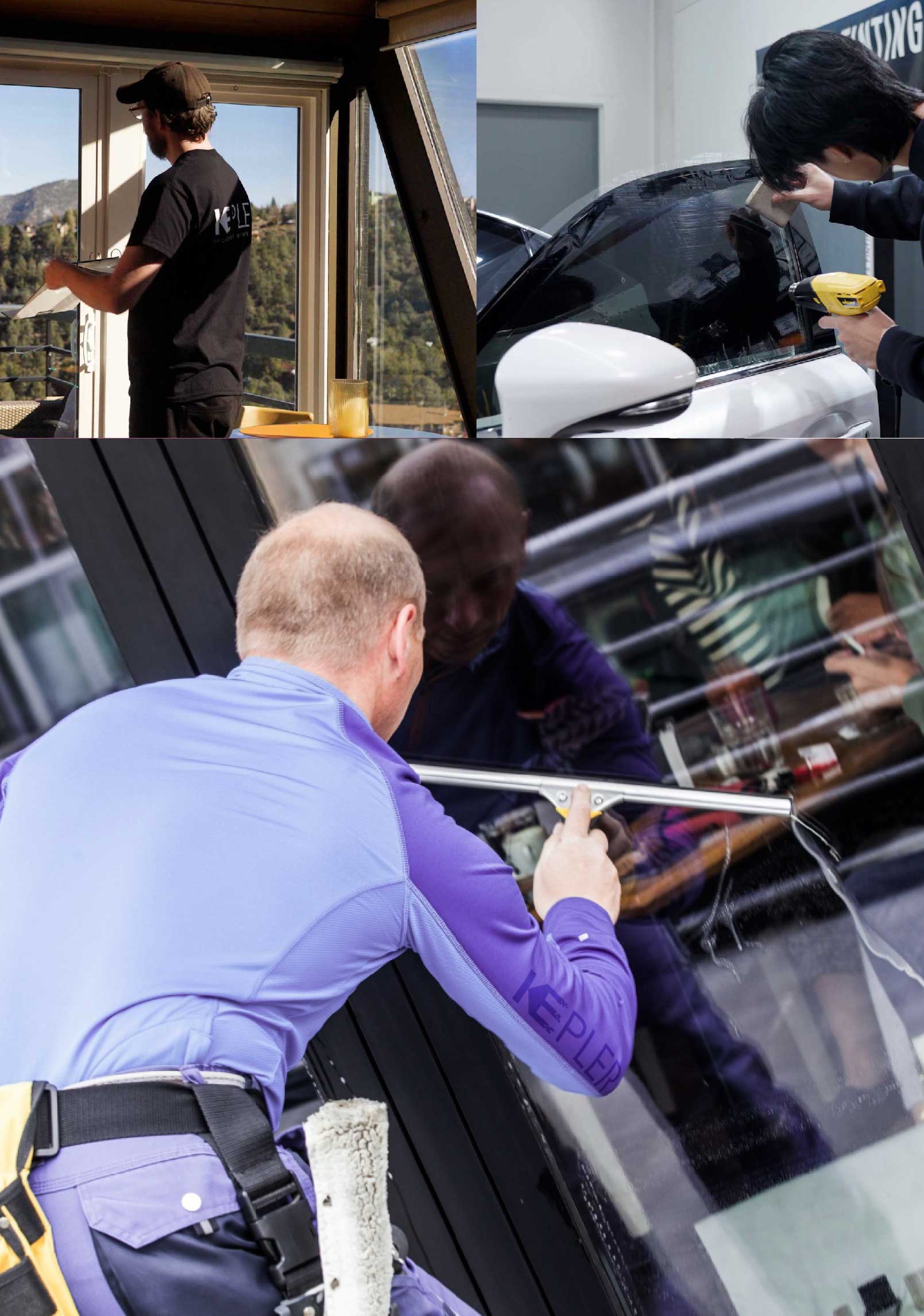 Kepler Expert Applying Anti-Graffiti Window Film to a Deerfield Shop Front