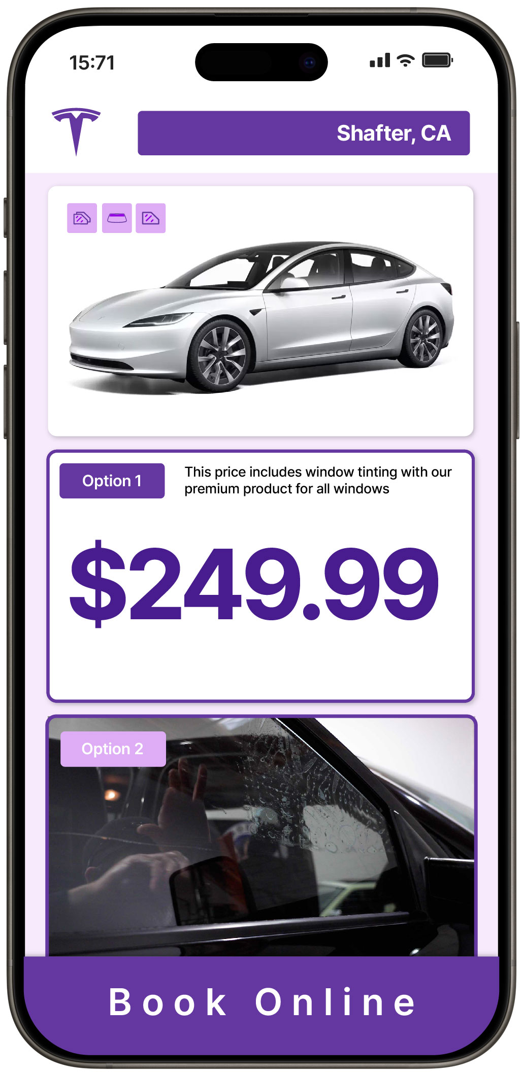 View Affordable Tesla Window Tinting Rates in Shafter, California