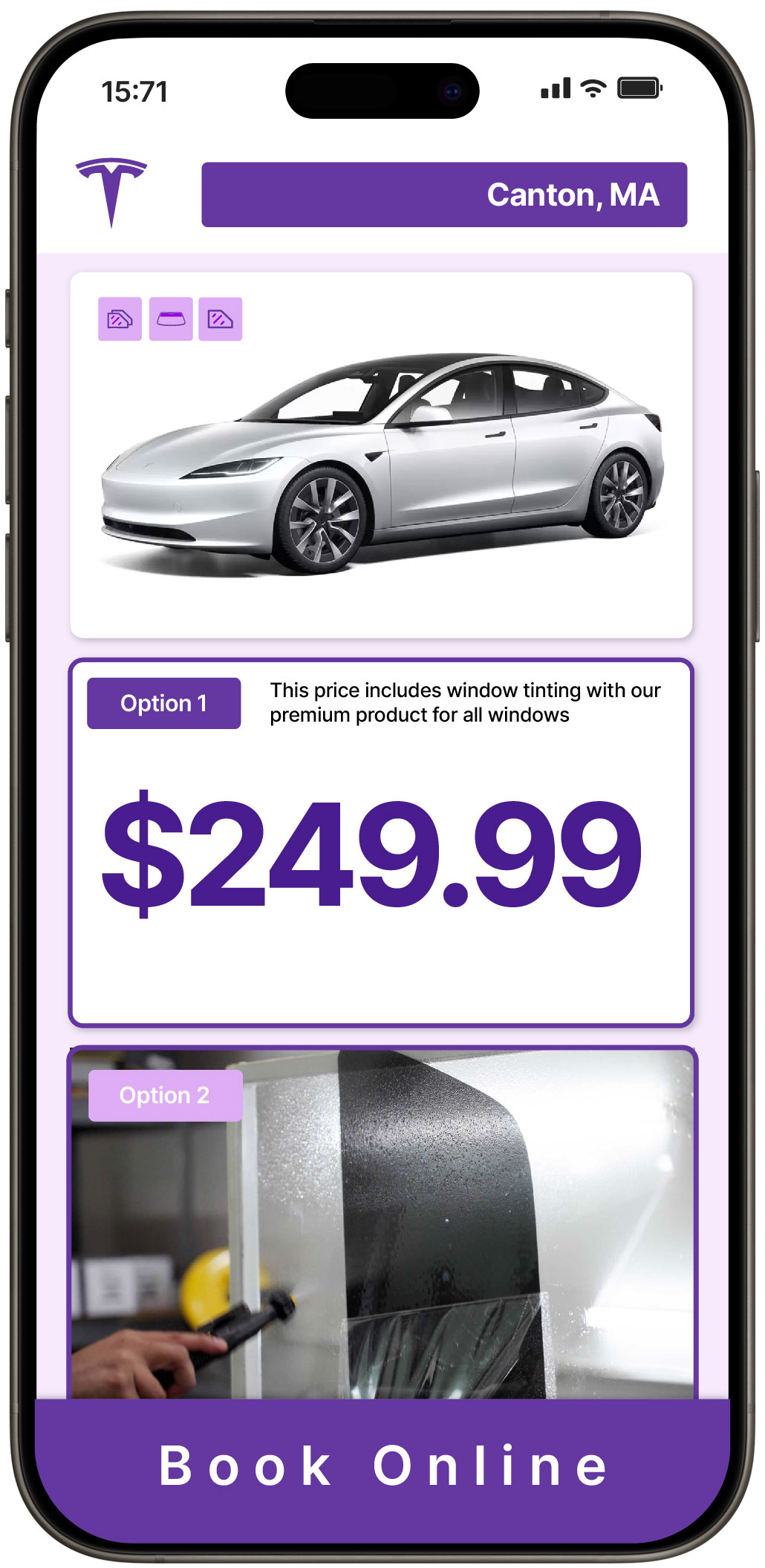 View Reasonable Tesla Window Tinting Costs in Canton, Massachusetts