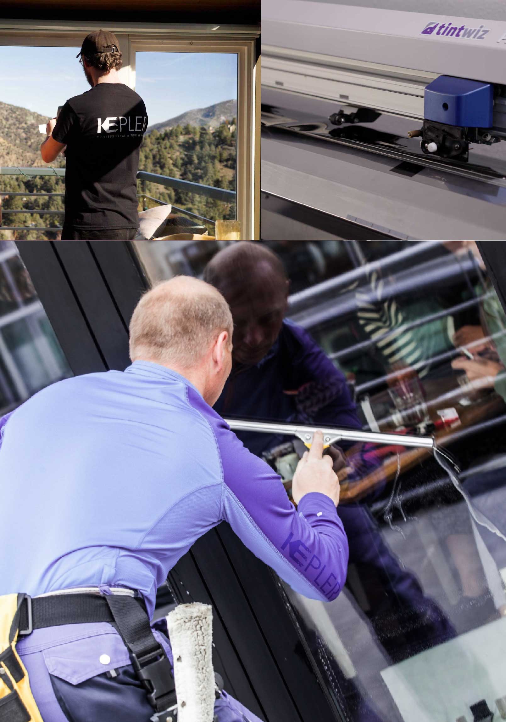 Kepler Skilled Applying Anti-Graffiti Window Film to a Westlake Shop Front