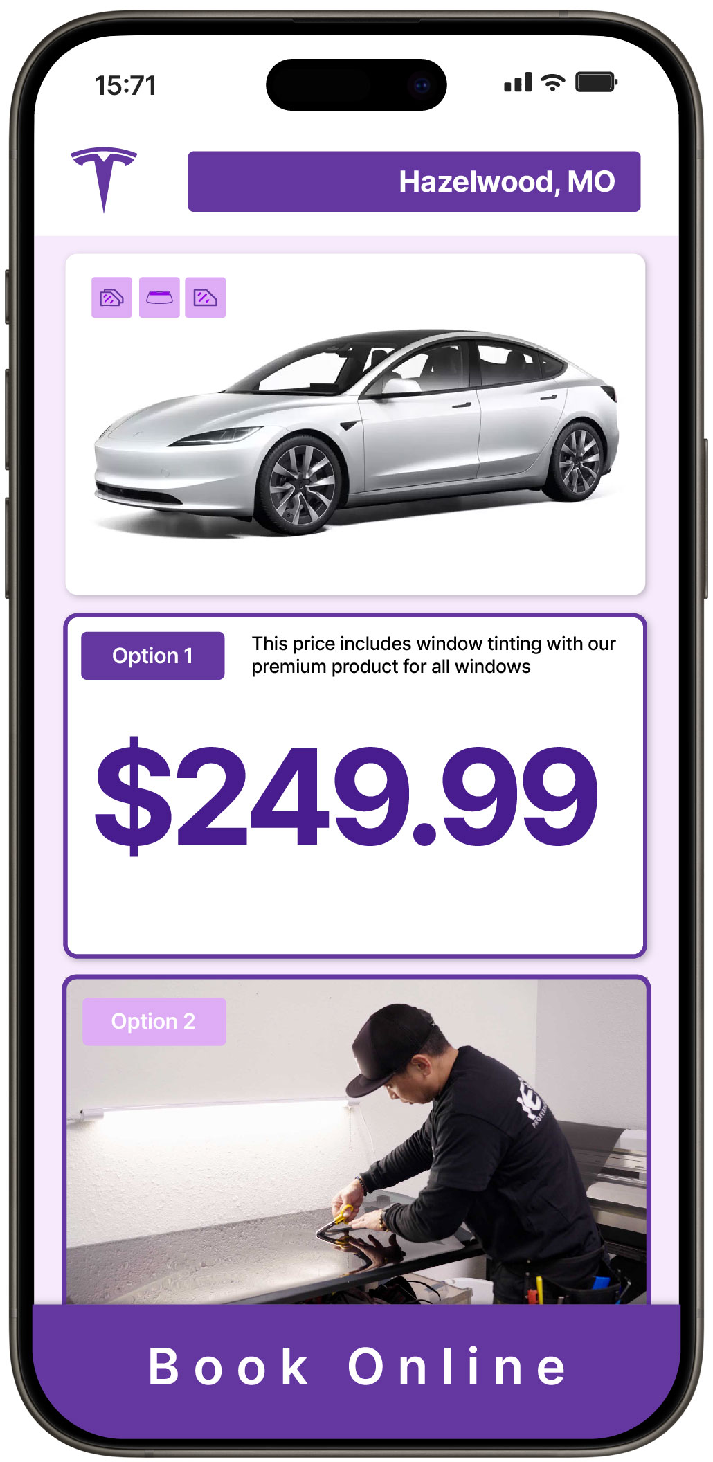 View Reasonable Tesla Window Tinting Prices in Hazelwood, Missouri