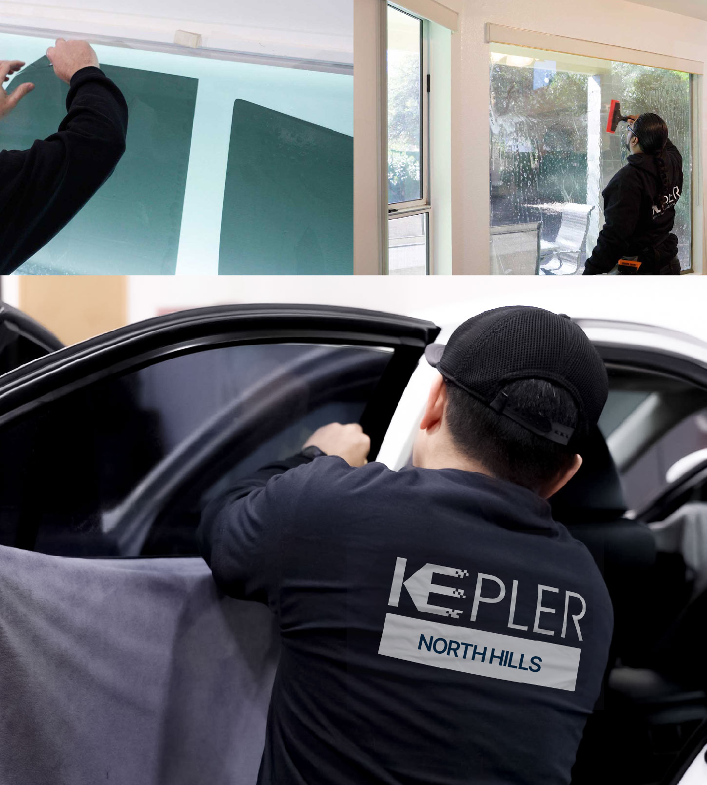 Automotive Window Tinting Expert Applying Film in North Hills, California