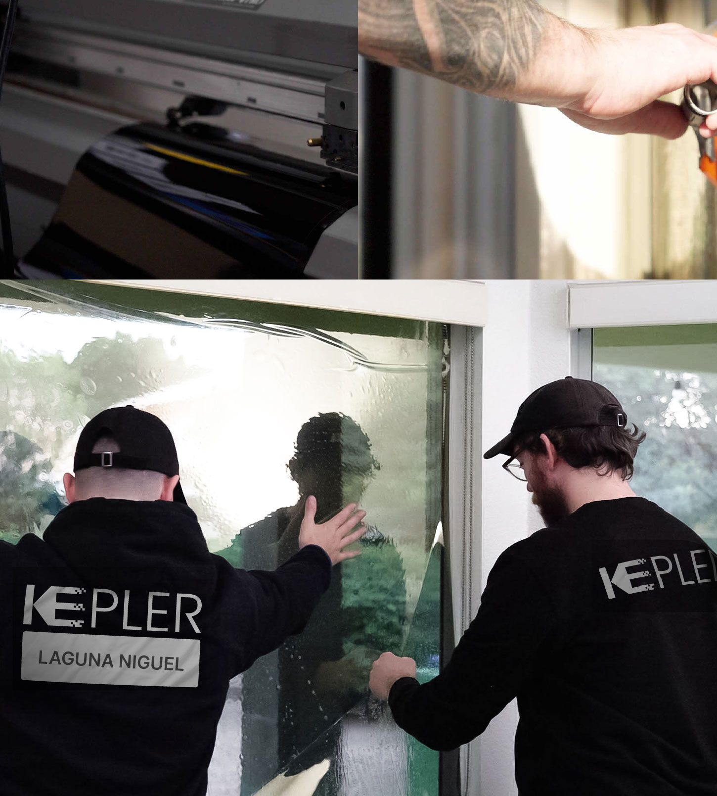 Kepler Technician Installing Ceramic Window Tint to Home in Laguna Niguel