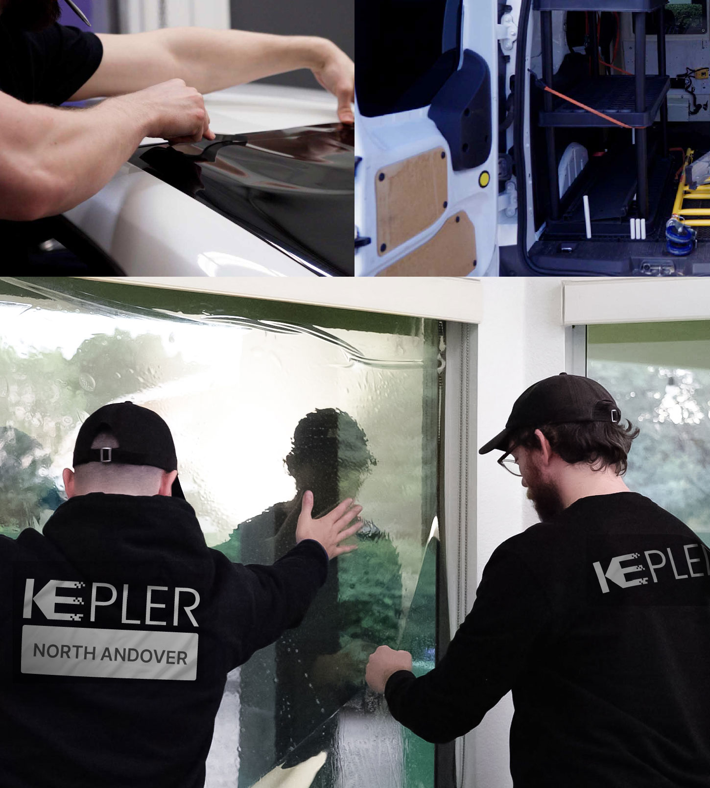 Kepler Technician Installing Advanced Window Tint to Home in North Andover