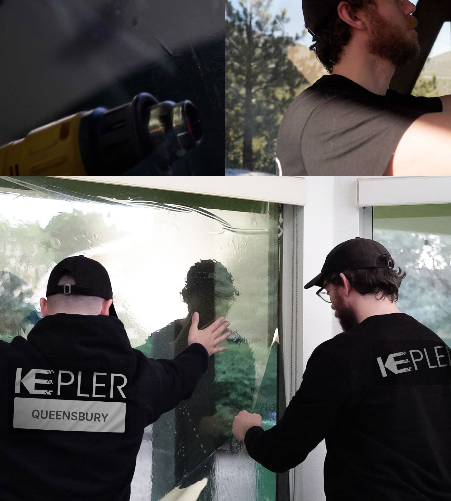 Kepler Technician Installing Advanced Window Tint to Home in Queensbury