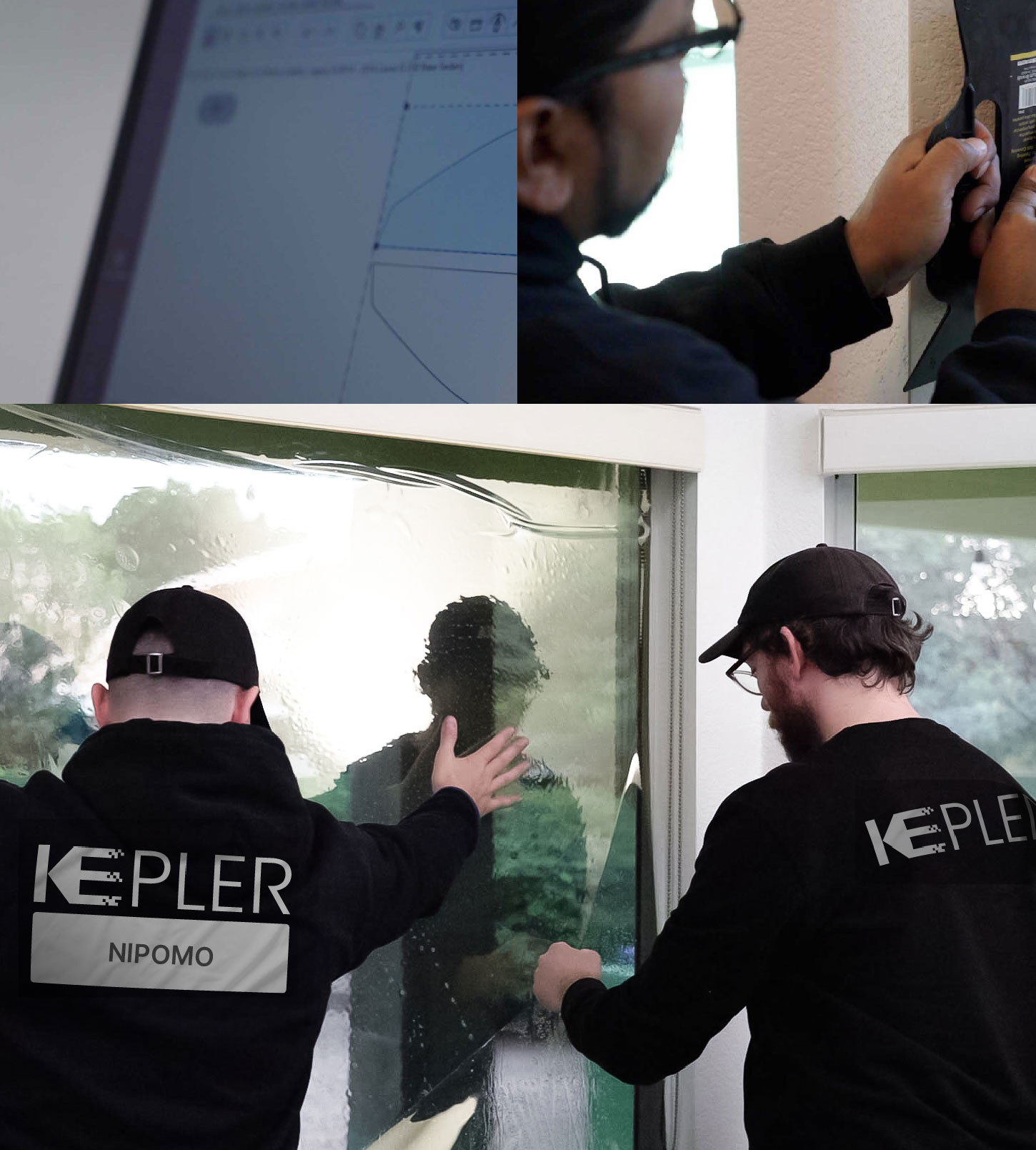 Kepler Technician Installing Advanced Window Tint to Home in Nipomo