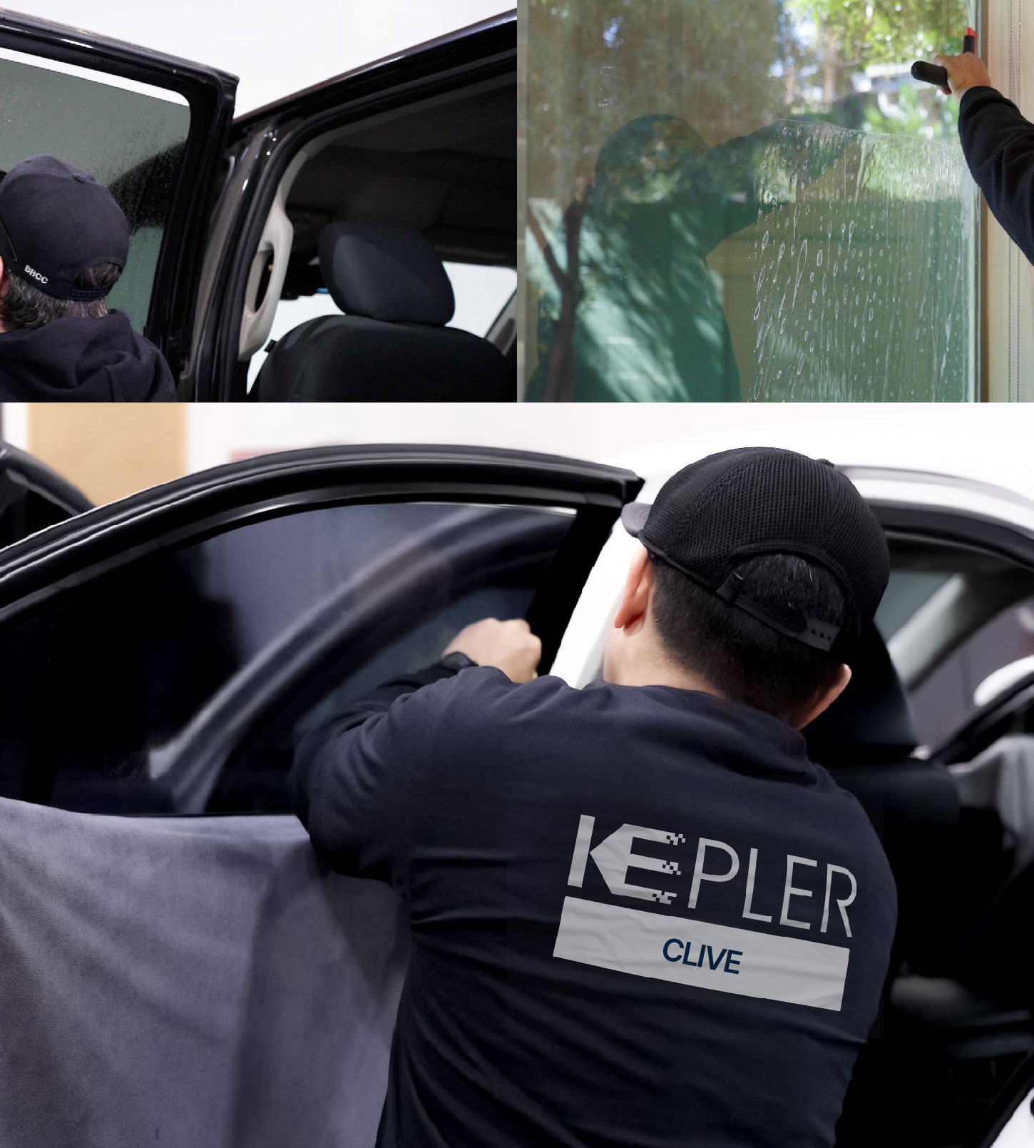 Automotive Window Tinting Expert Applying Film in Clive, Iowa