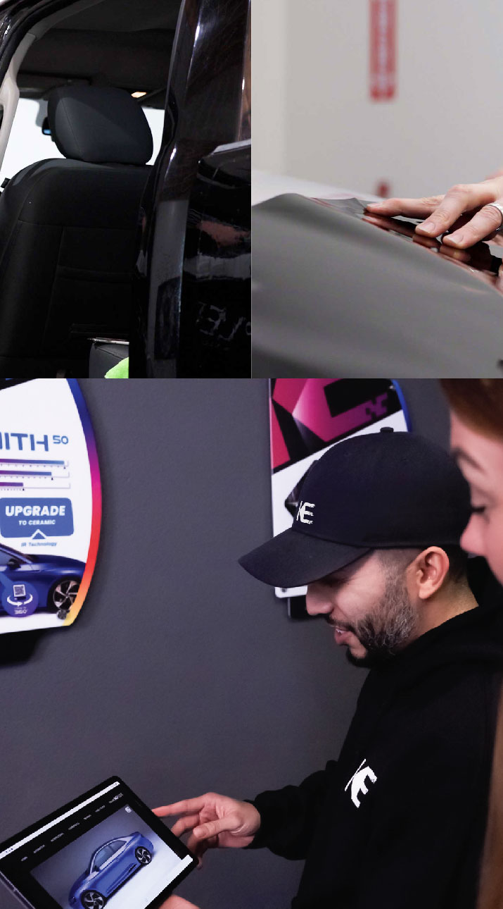 Kepler Dealer Showing Car Window Film Options to Customer in Broadview Heights, Ohio
