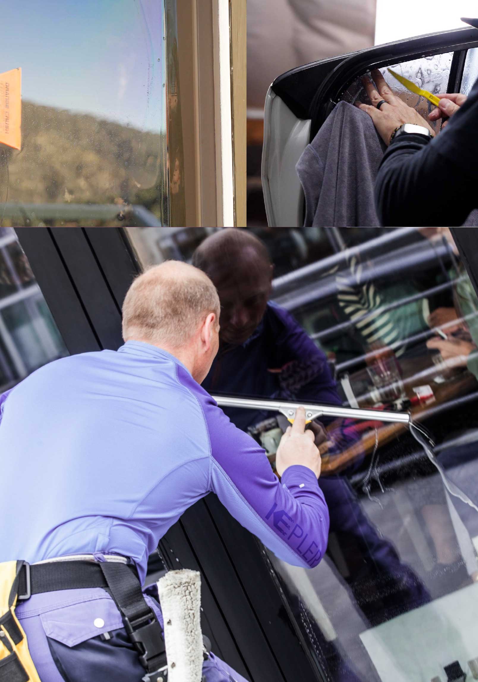 Kepler Professional Applying Anti-Graffiti Window Film to a Westerly Shop Front