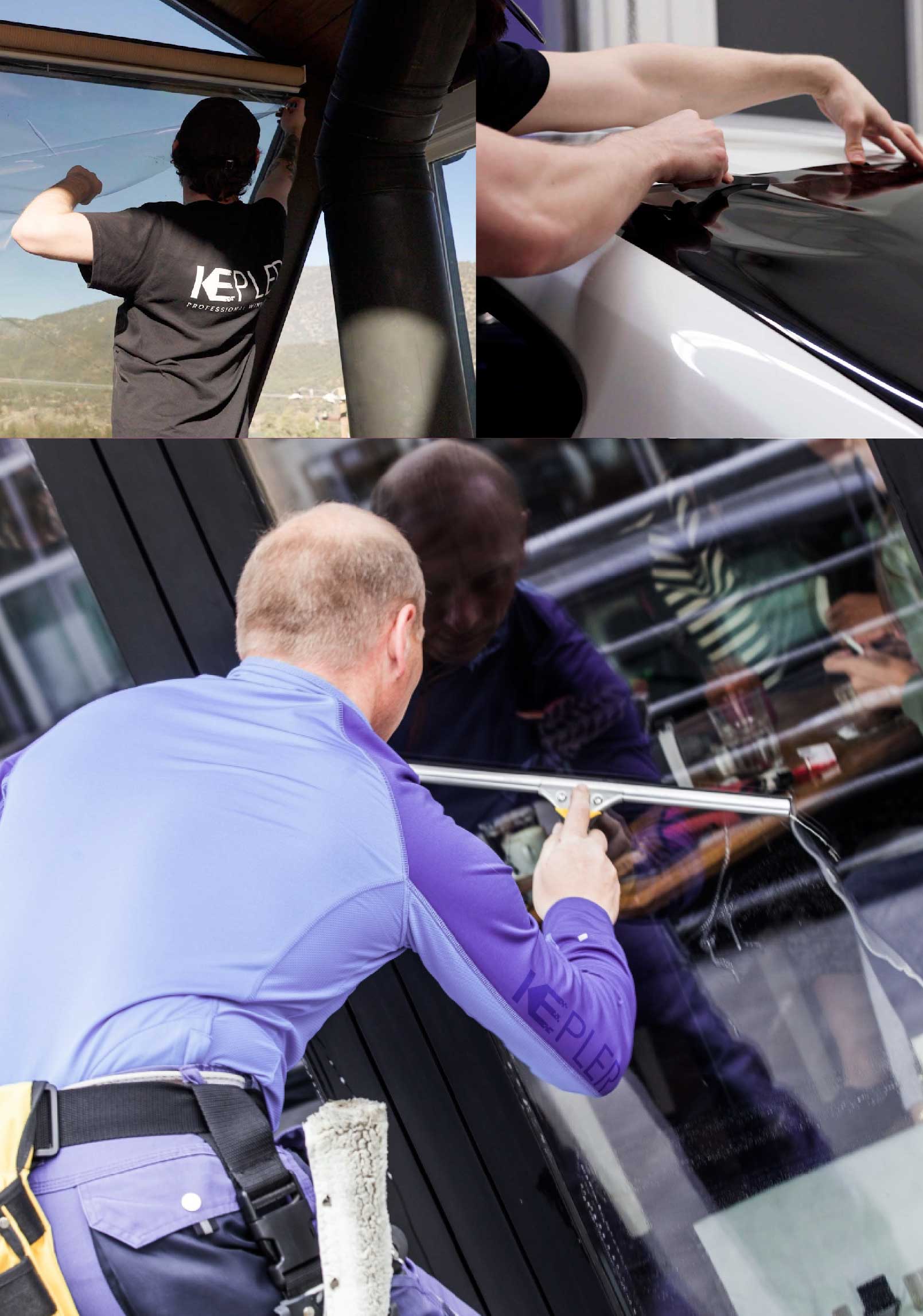 Kepler Skilled Applying Anti-Graffiti Window Film to a Brownsville Shop Front