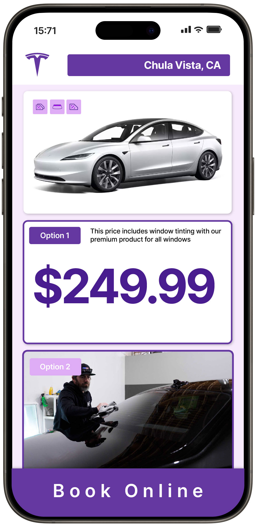 View Competitive Tesla Window Tinting Costs in Chula Vista, California