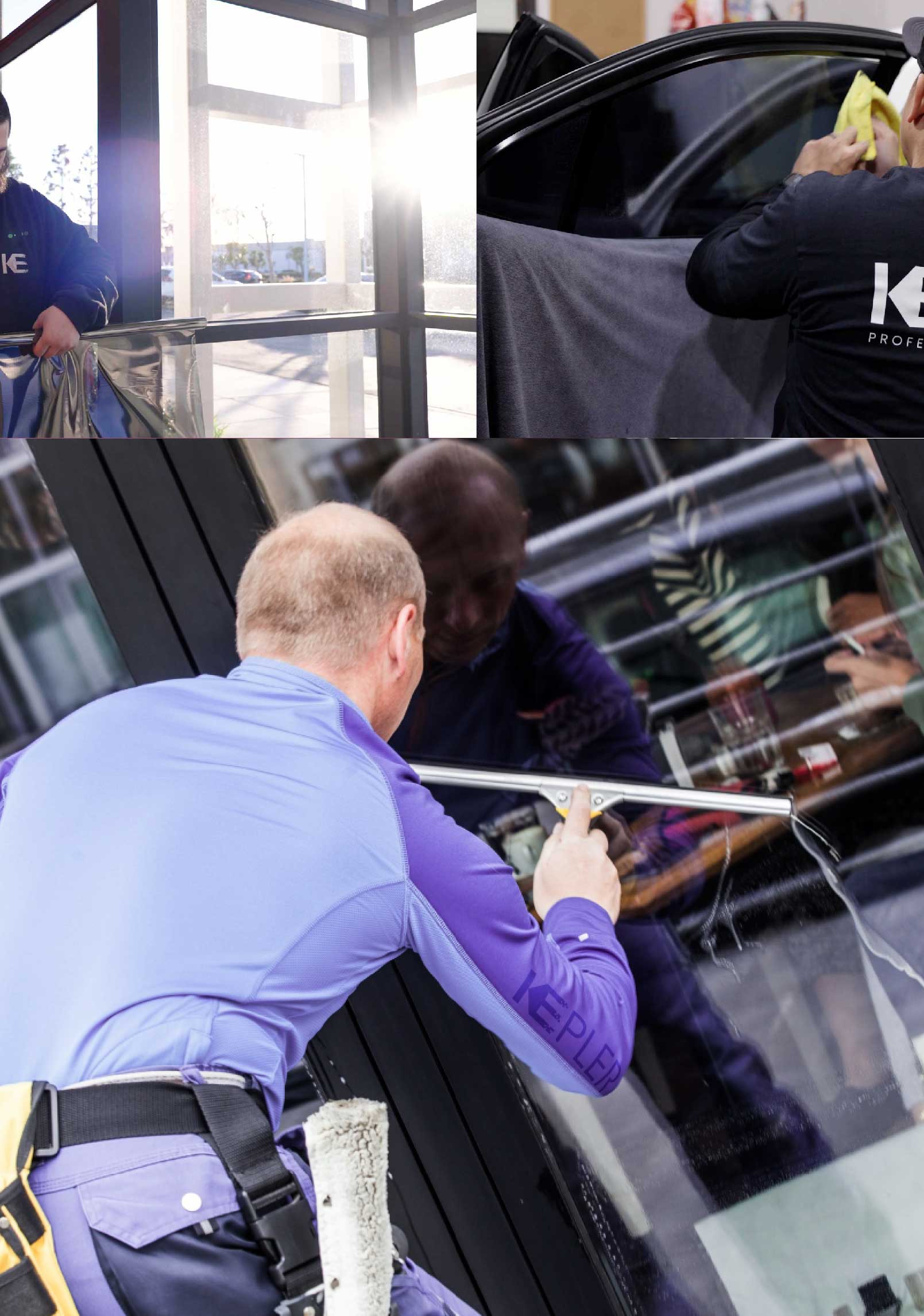 Kepler Skilled Applying Anti-Graffiti Window Film to a Newnan Shop Front