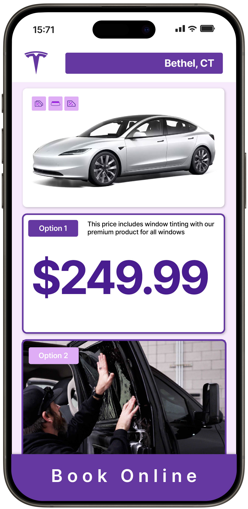 View Competitive Tesla Window Tinting Prices in Bethel, Connecticut