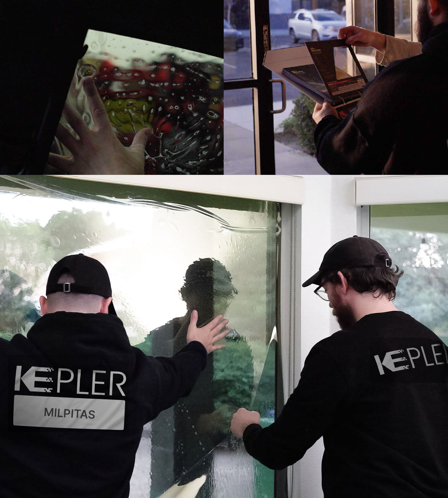 Kepler Technician Installing Ceramic Window Tint to Home in Milpitas