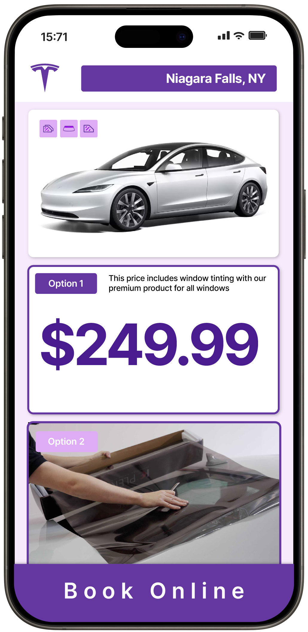 View Reasonable Tesla Window Tinting Costs in Niagara Falls, New York