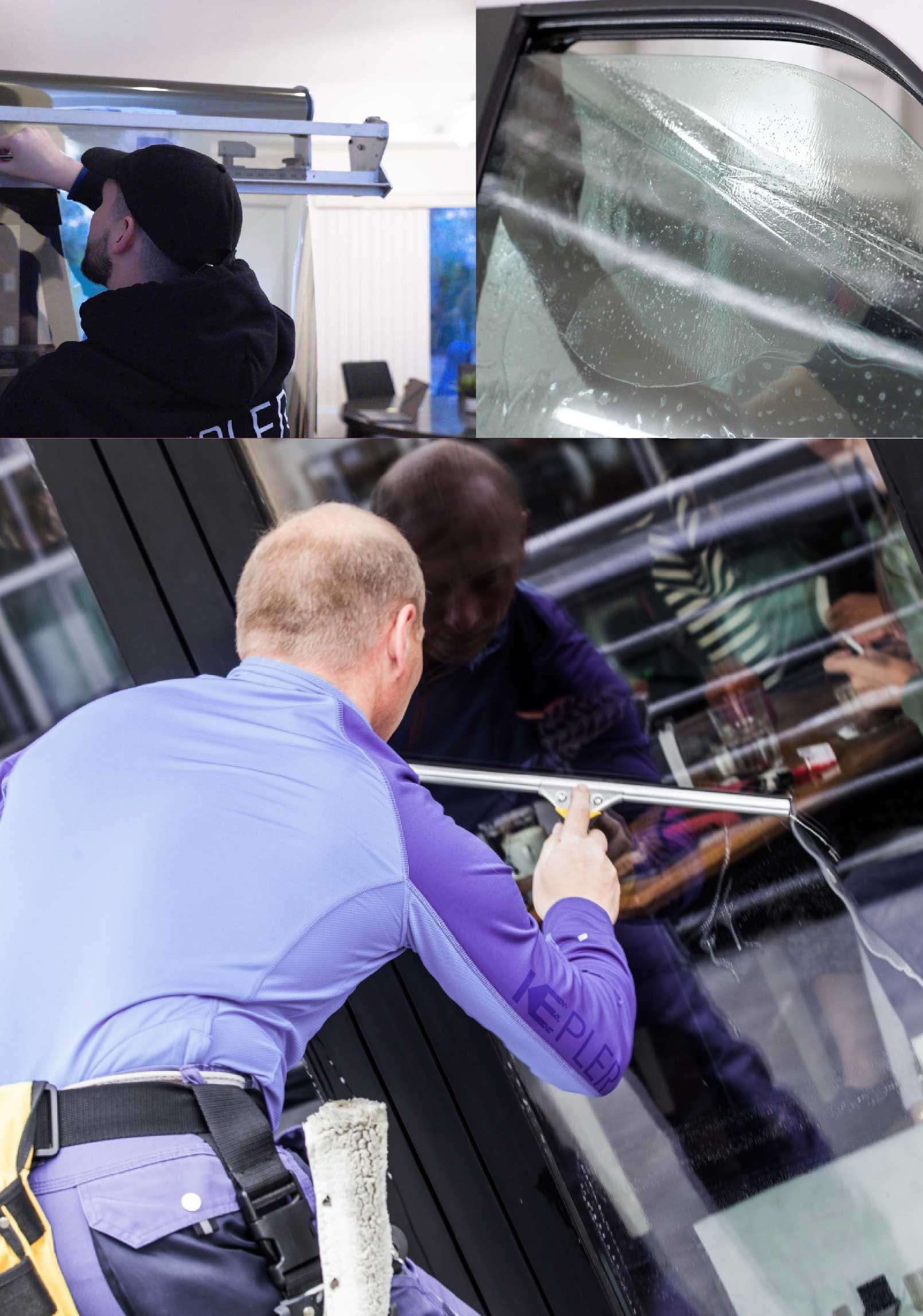 Kepler Expert Applying Anti-Graffiti Window Film to a Saratoga Shop Front