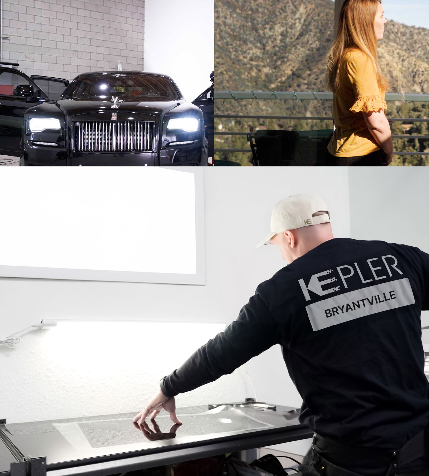 Window Tinting Specialist Cutting Film in Bryantville, Massachusetts