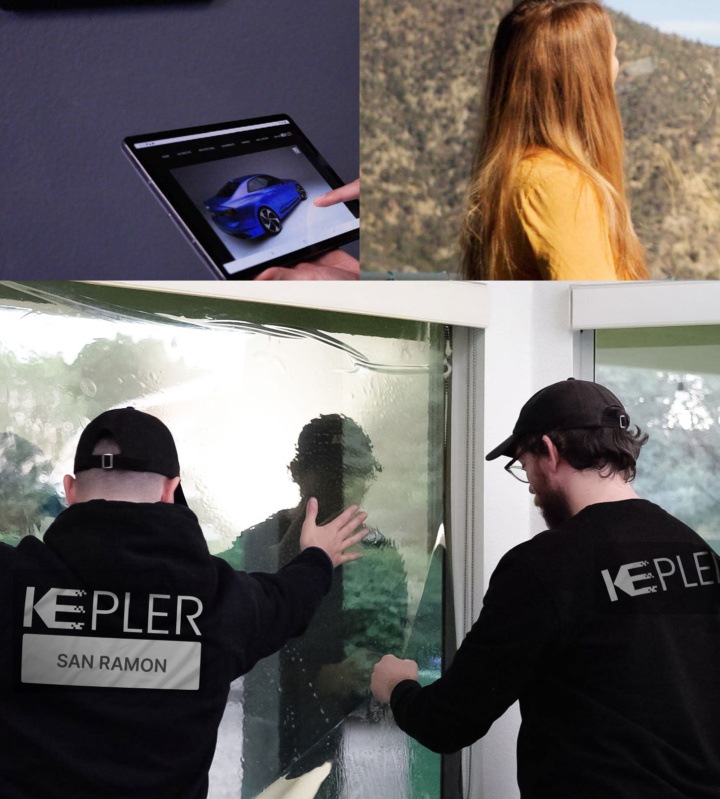 Expert Technician Fitting High-tech Window Tint to Home in San Ramon
