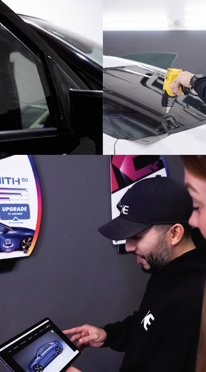 Kepler Dealer Showing Car Window Film Options to Customer in Dumont, New Jersey