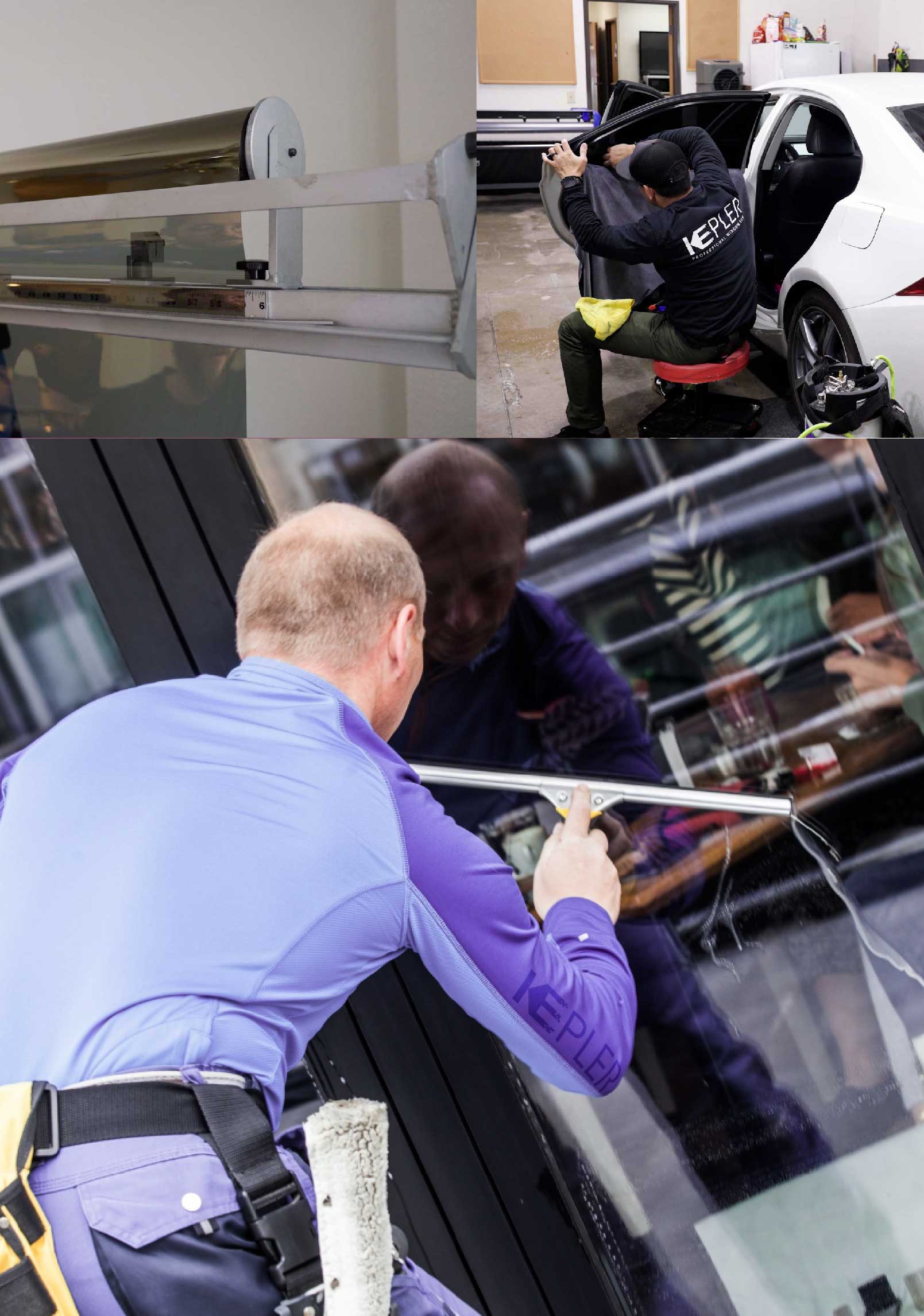 Kepler Expert Applying Anti-Graffiti Window Film to a Pocatello Shop Front