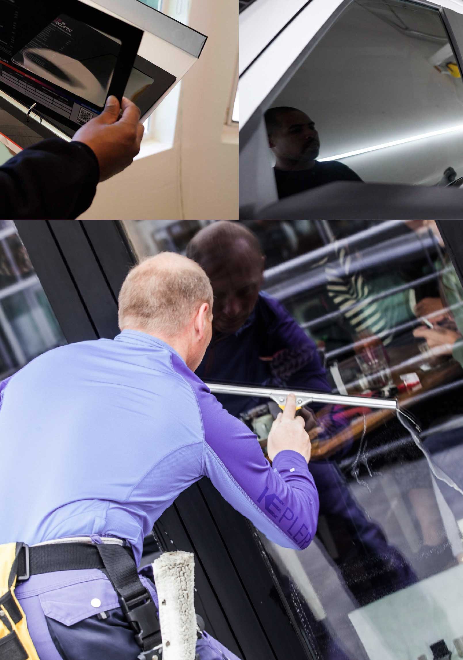 Kepler Skilled Applying Anti-Graffiti Window Film to a Rochester Shop Front