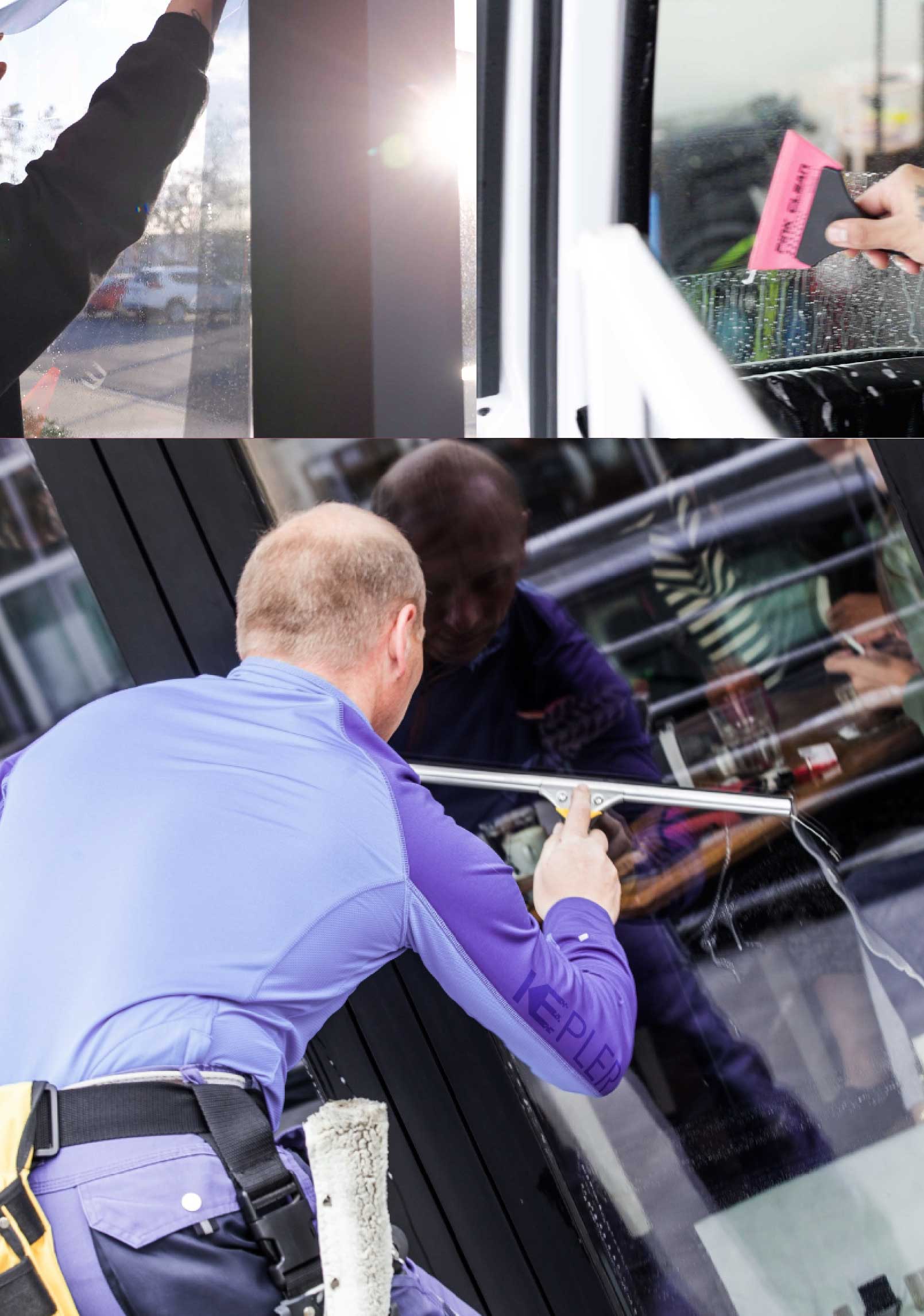Kepler Professional Applying Anti-Graffiti Window Film to a Cudahy Shop Front