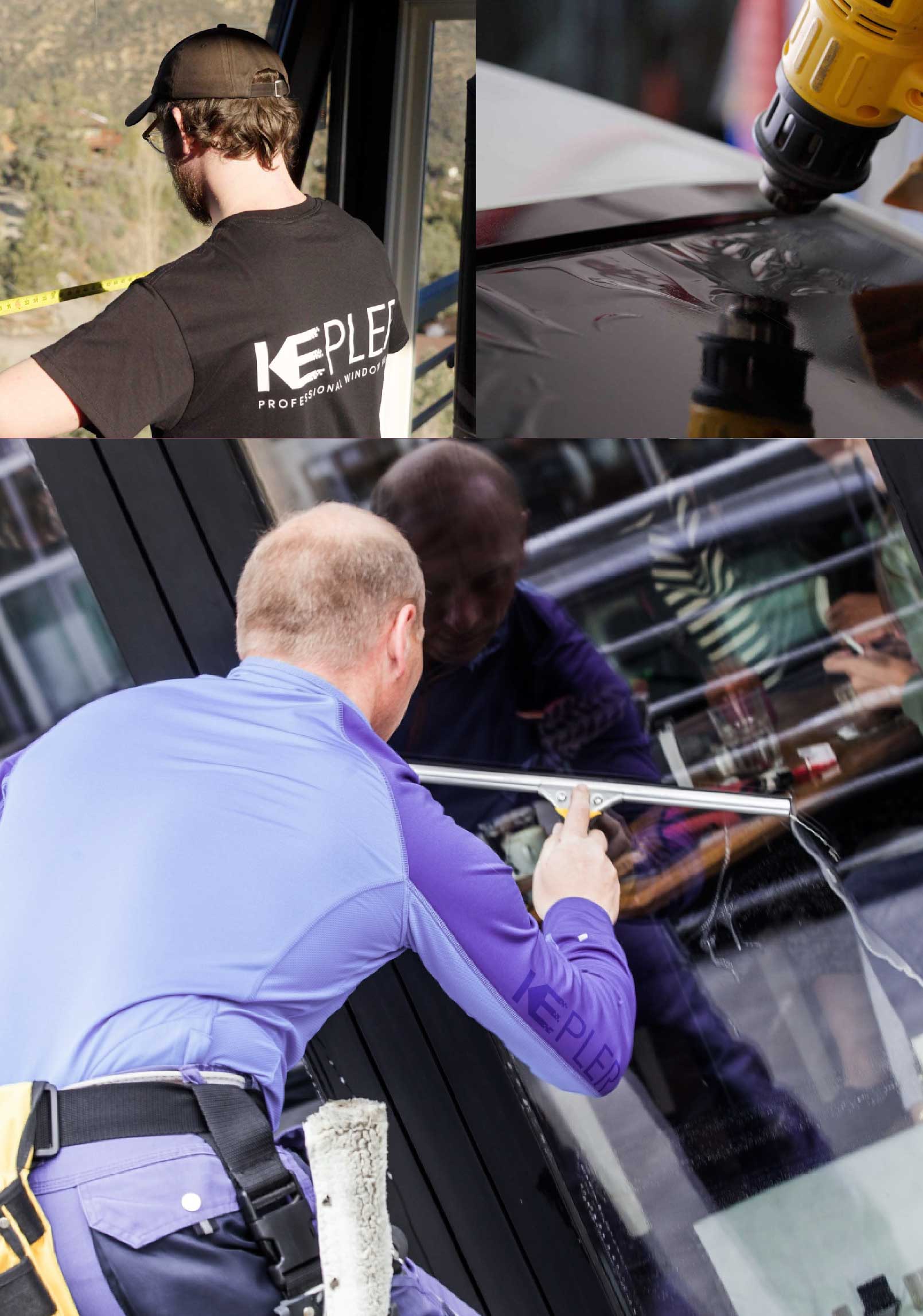 Kepler Professional Applying Anti-Graffiti Window Film to a Athens Shop Front