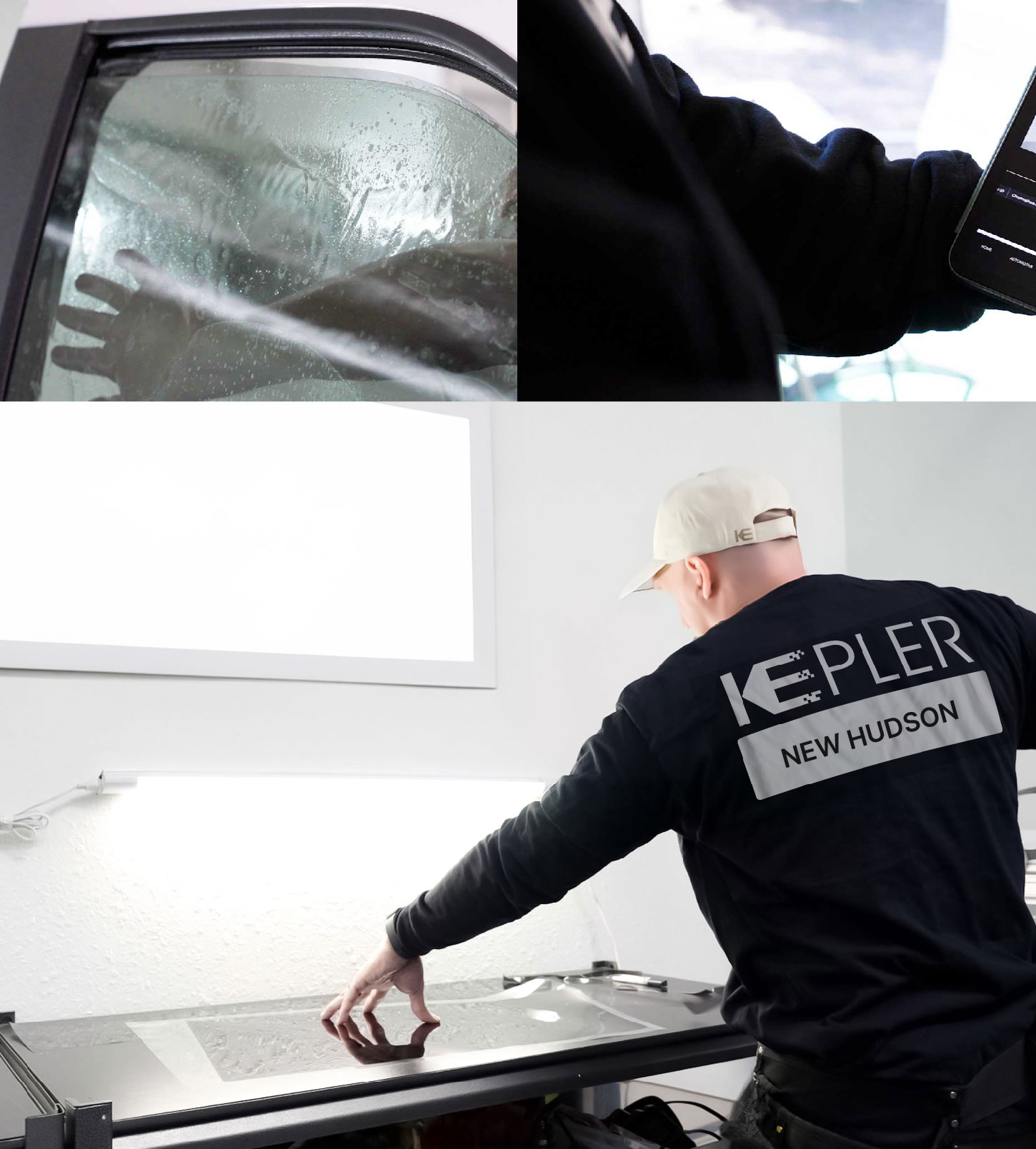 Window Tinting Specialist Cutting Film in New Hudson, Michigan