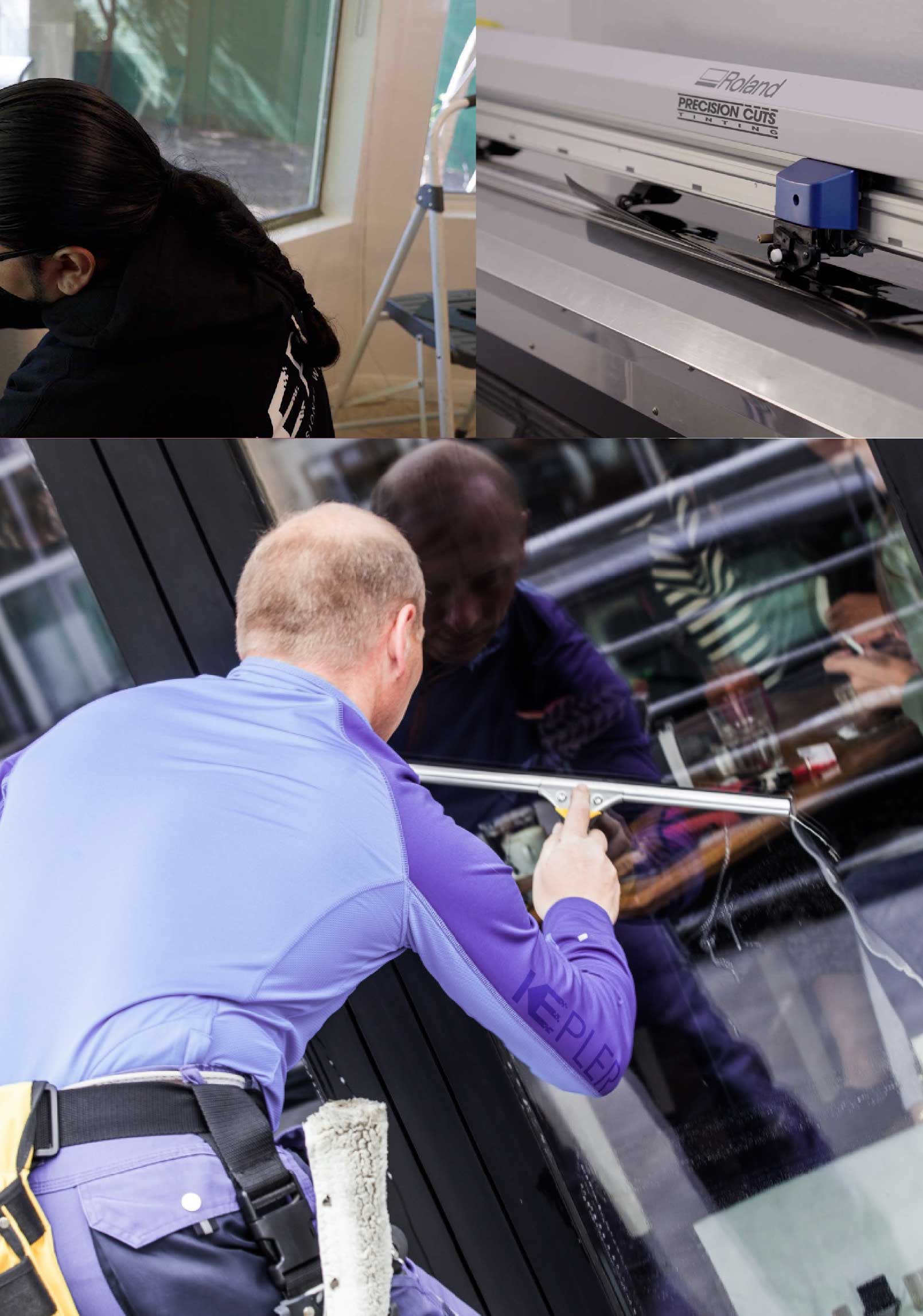 Kepler Professional Applying Anti-Graffiti Window Film to a Del Rio Shop Front