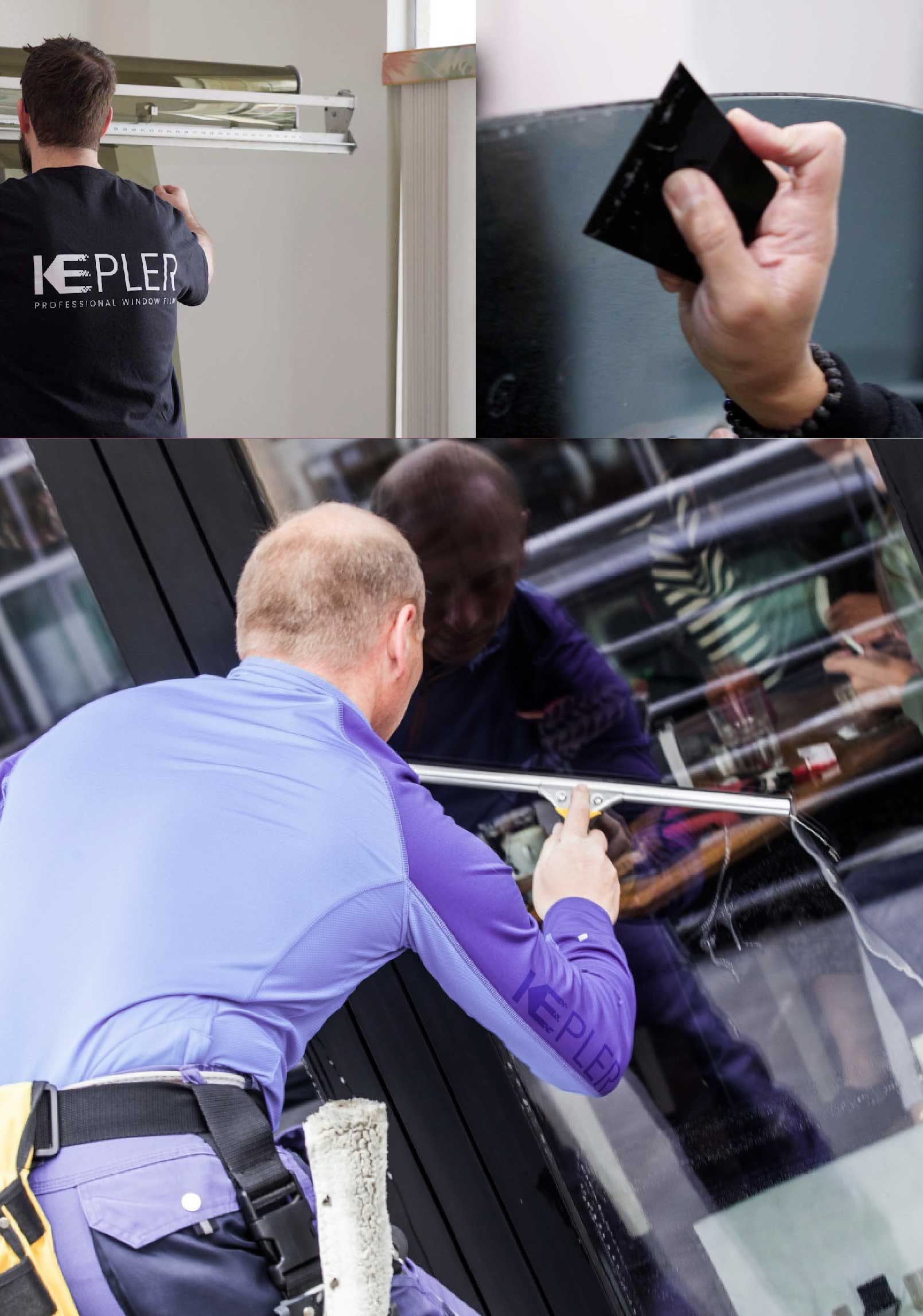 Kepler Skilled Applying Anti-Graffiti Window Film to a Bear Shop Front
