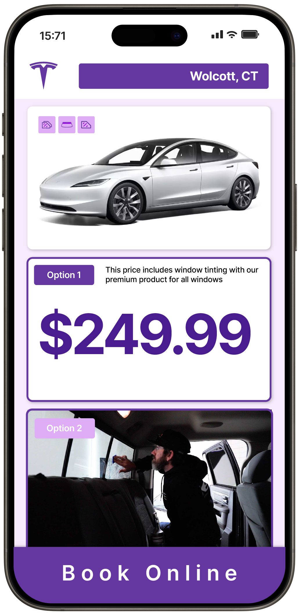 View Affordable Tesla Window Tinting Rates in Wolcott, Connecticut