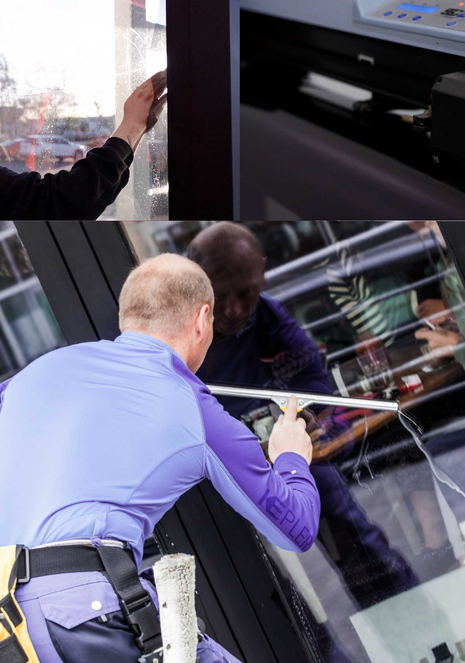Kepler Professional Applying Anti-Graffiti Window Film to a West Chicago Shop Front