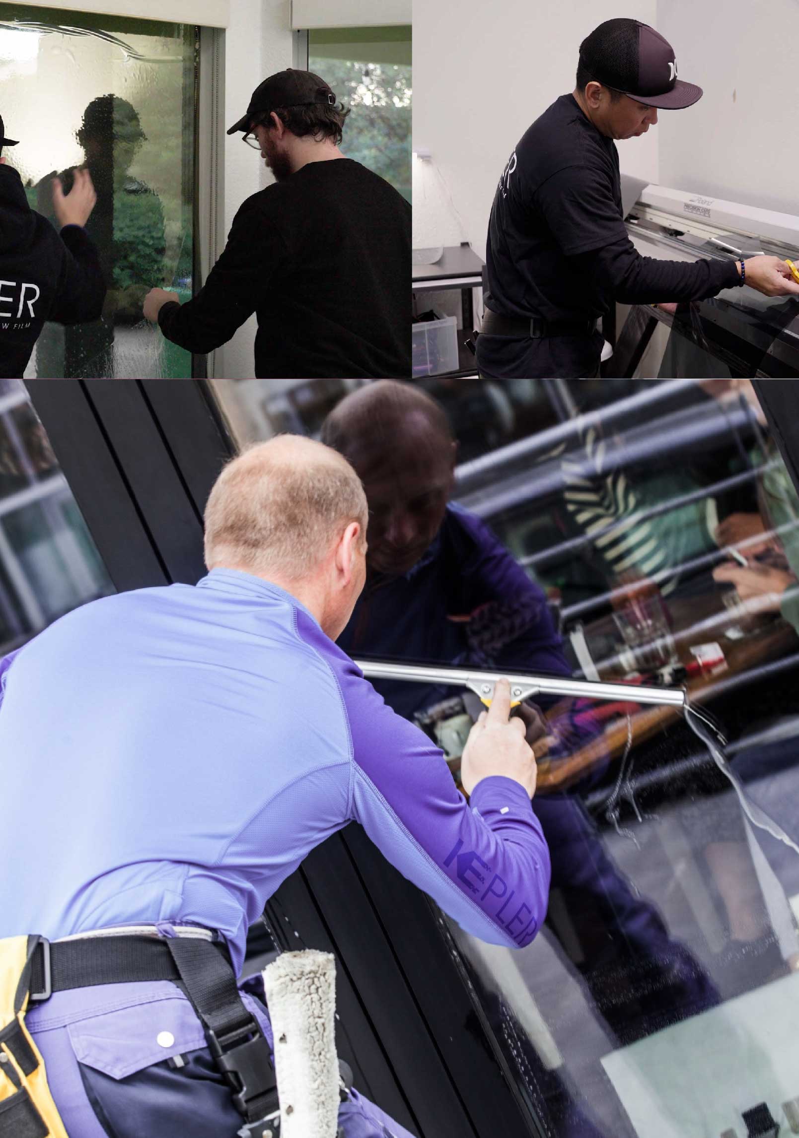 Kepler Professional Applying Anti-Graffiti Window Film to a Daytona Beach Shop Front