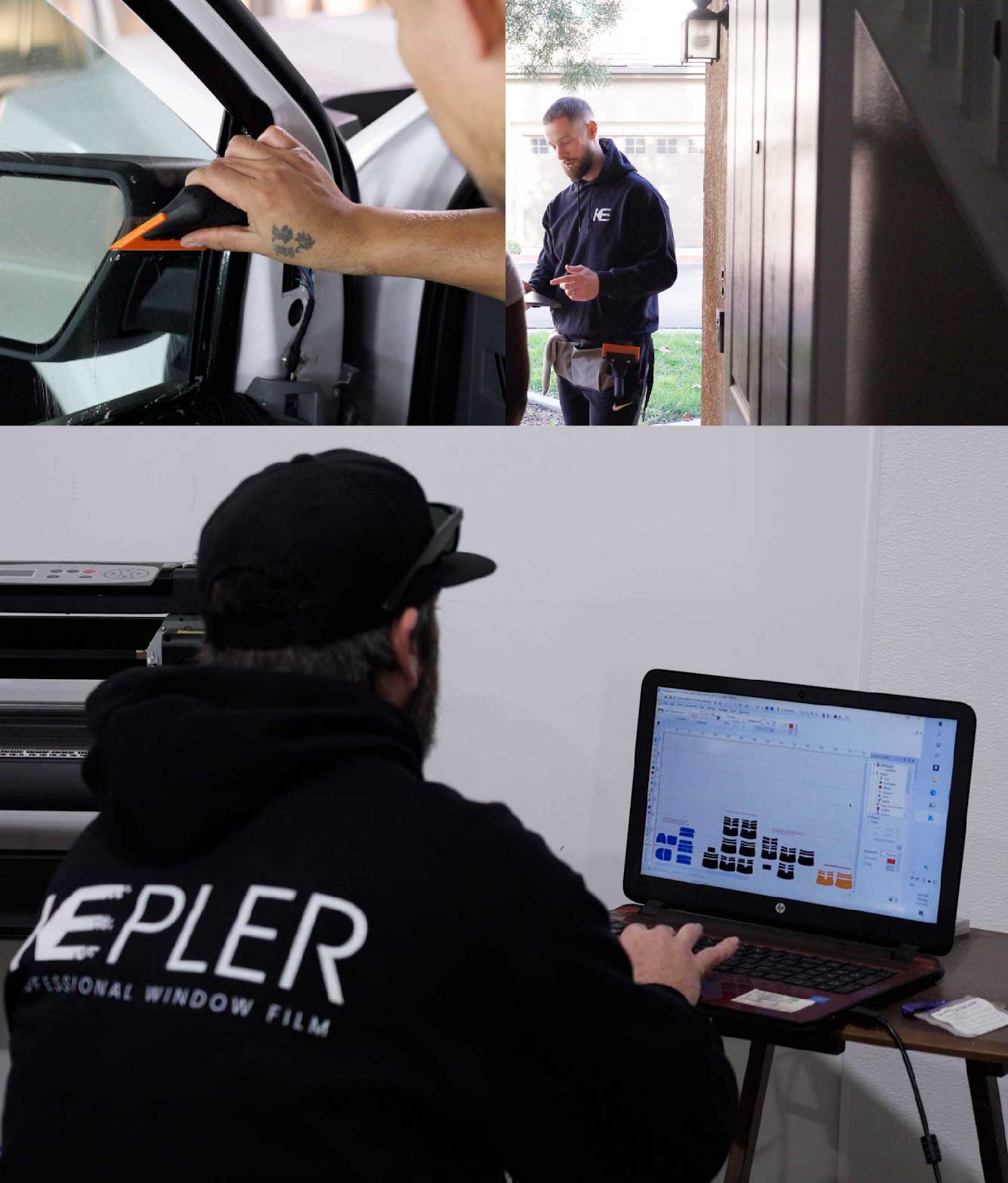 Ceramic Window Tinting Expert Cutting Film in Holmdel, New Jersey