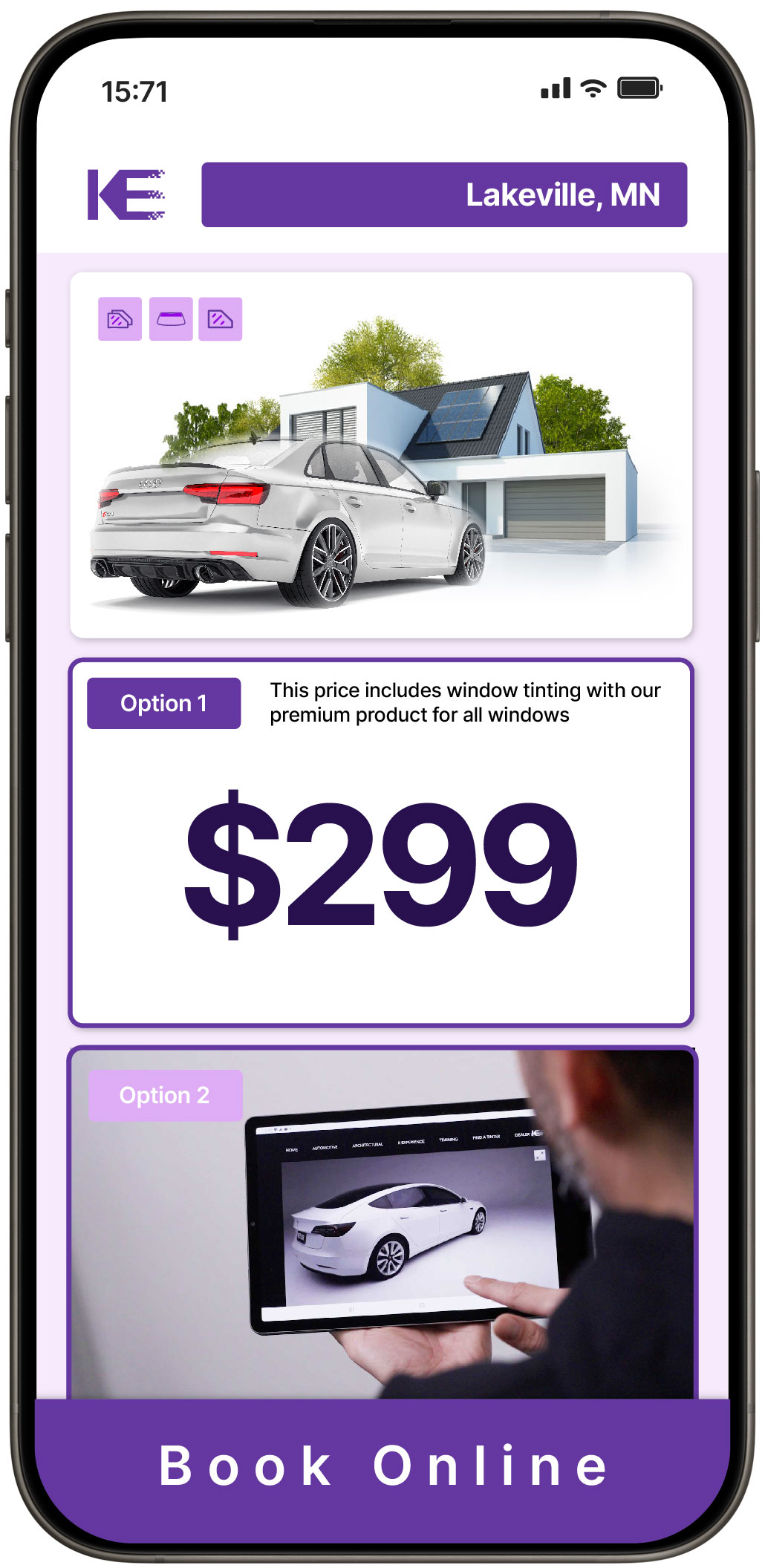 View Competitive Tesla Window Tinting Costs in Champlin, Minnesota