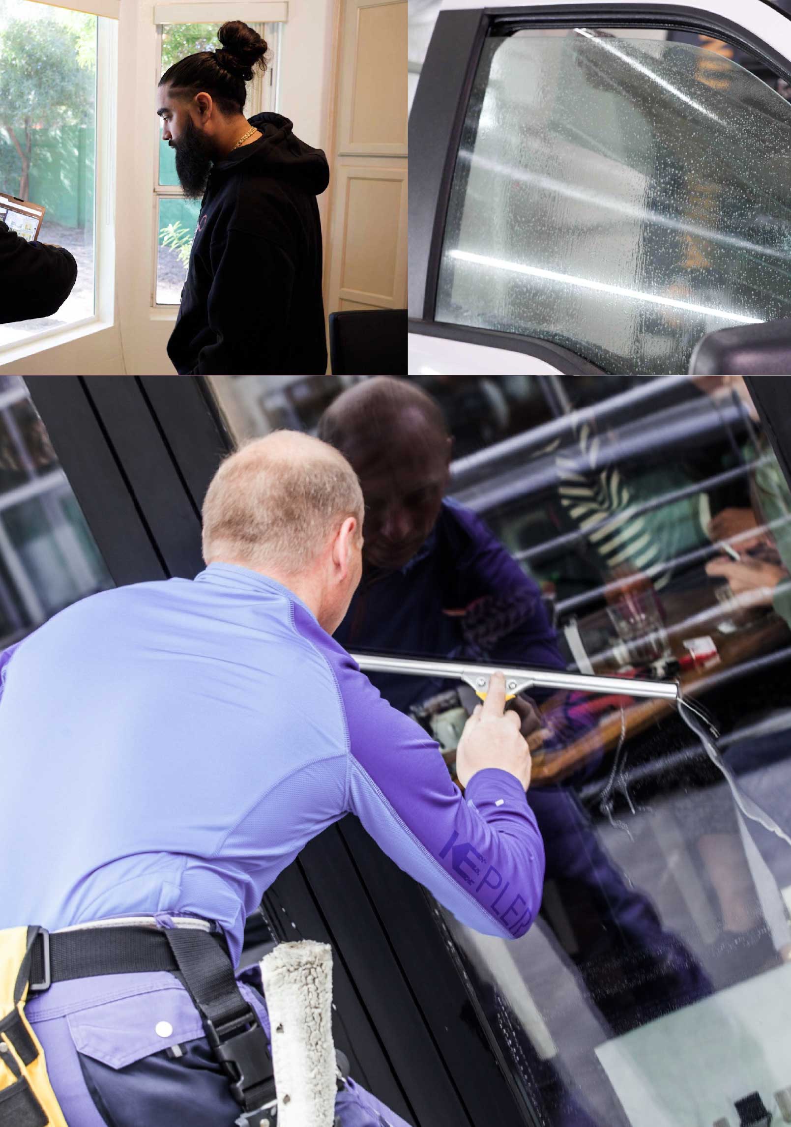 Kepler Professional Applying Anti-Graffiti Window Film to a Fort Lauderdale Shop Front