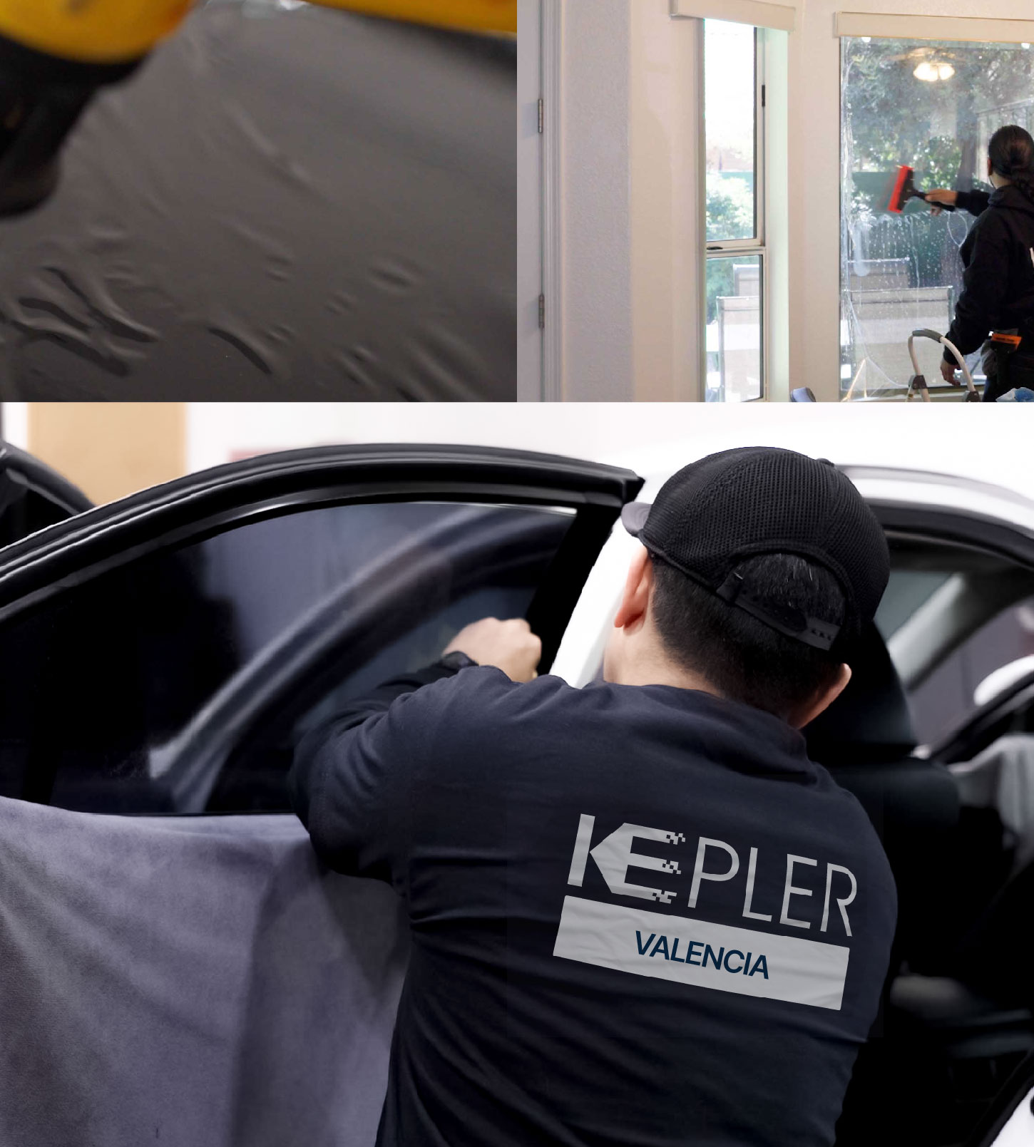 Automotive Window Tinting Expert Applying Film in Valencia, California
