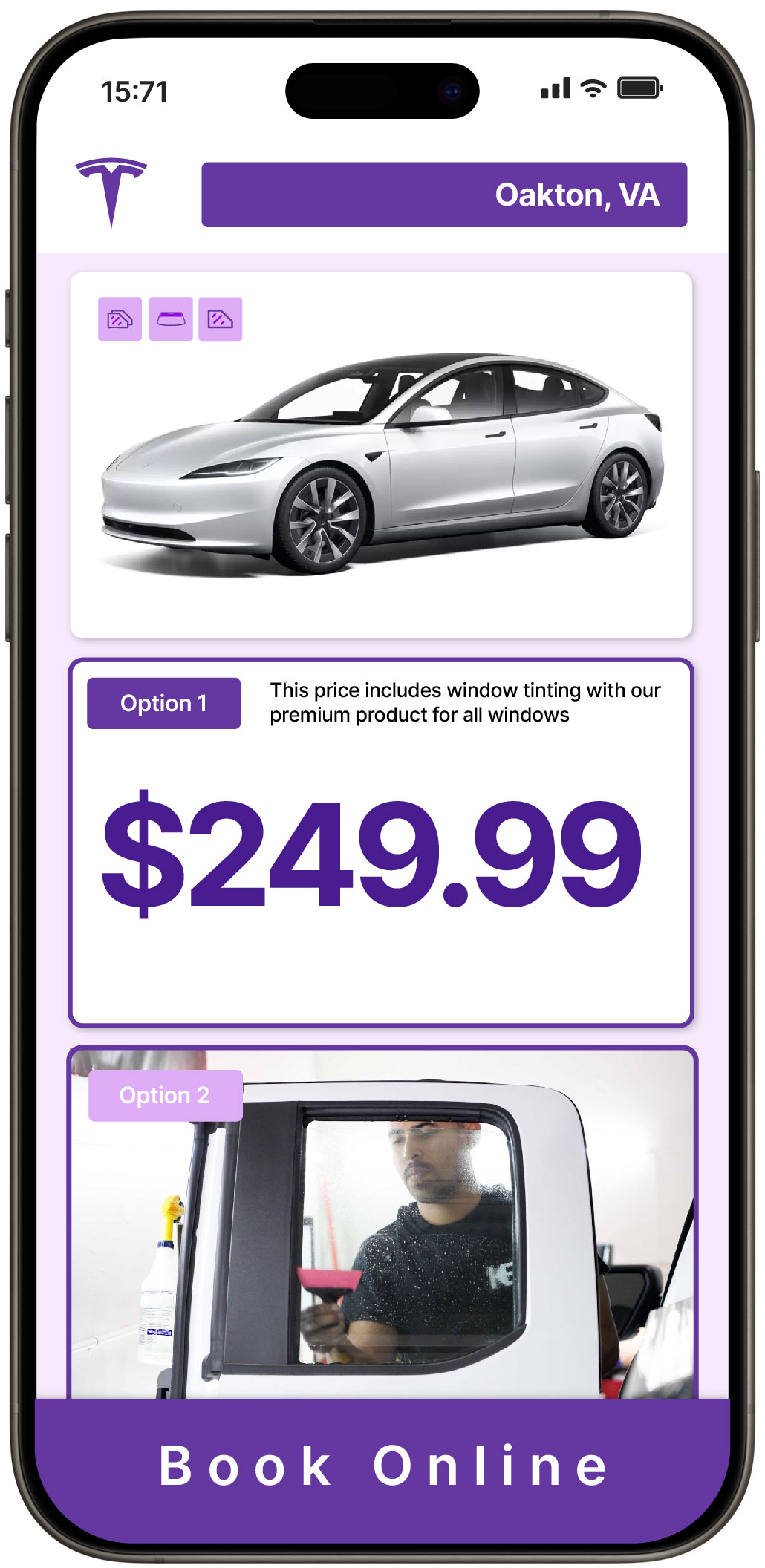 View Reasonable Tesla Window Tinting Rates in Oakton, Virginia