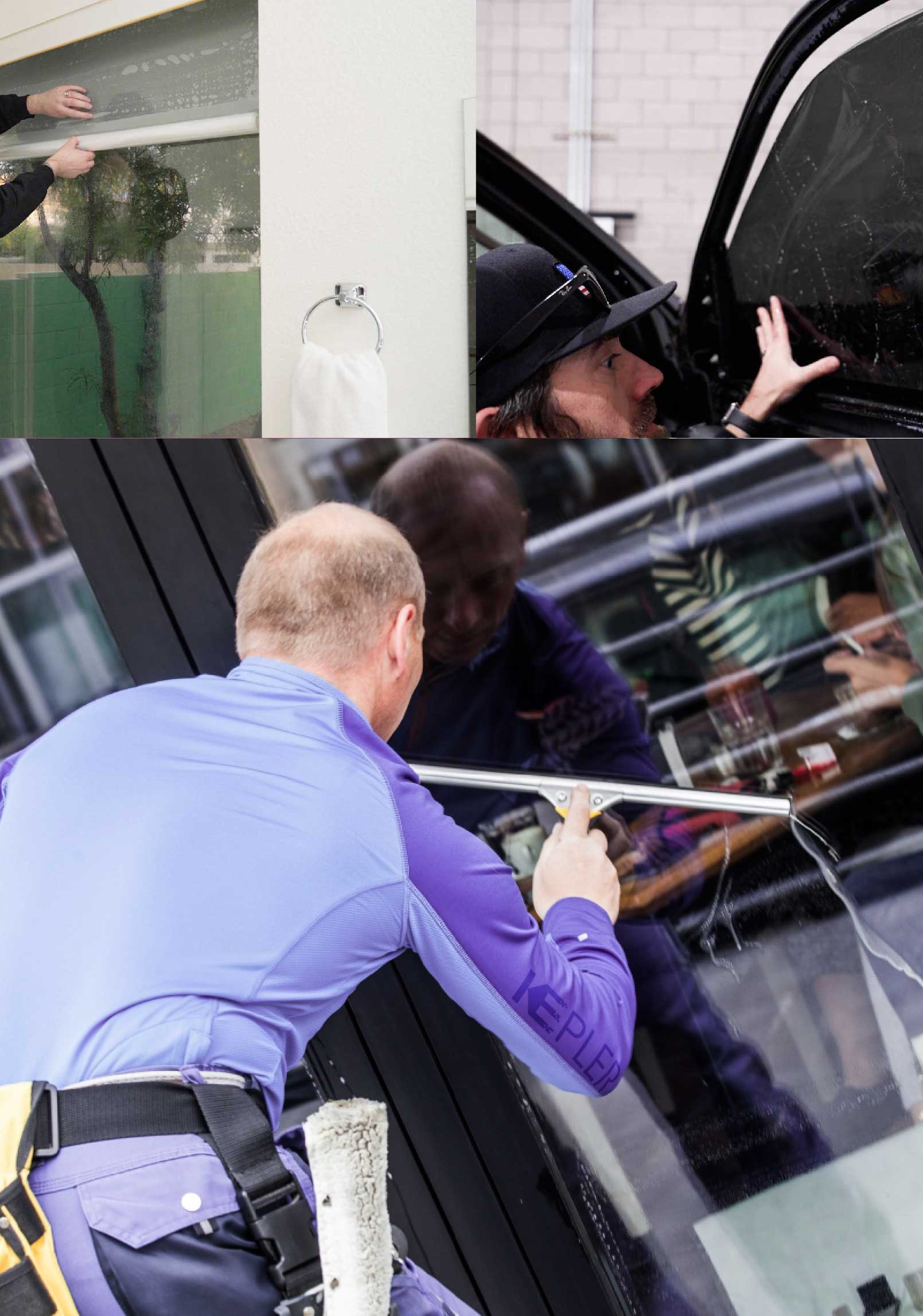 Kepler Expert Applying Anti-Graffiti Window Film to a Artesia Shop Front